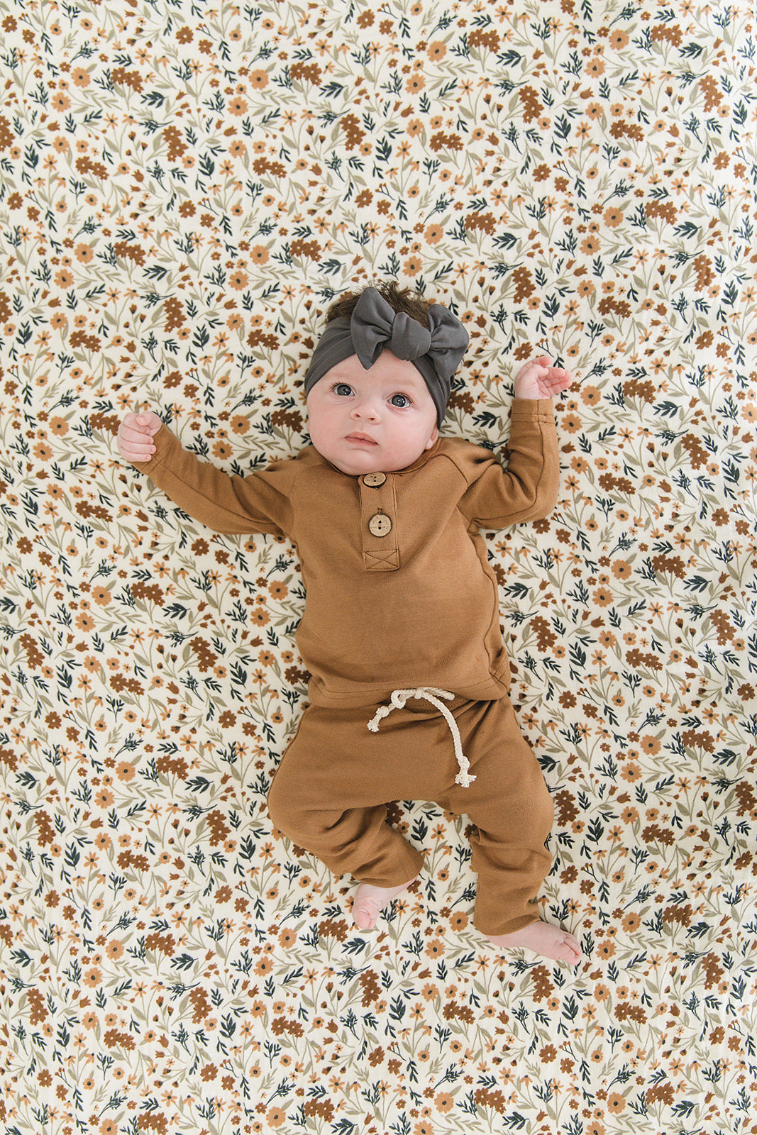 Harvest Floral Muslin Crib Sheet  Mebie Baby