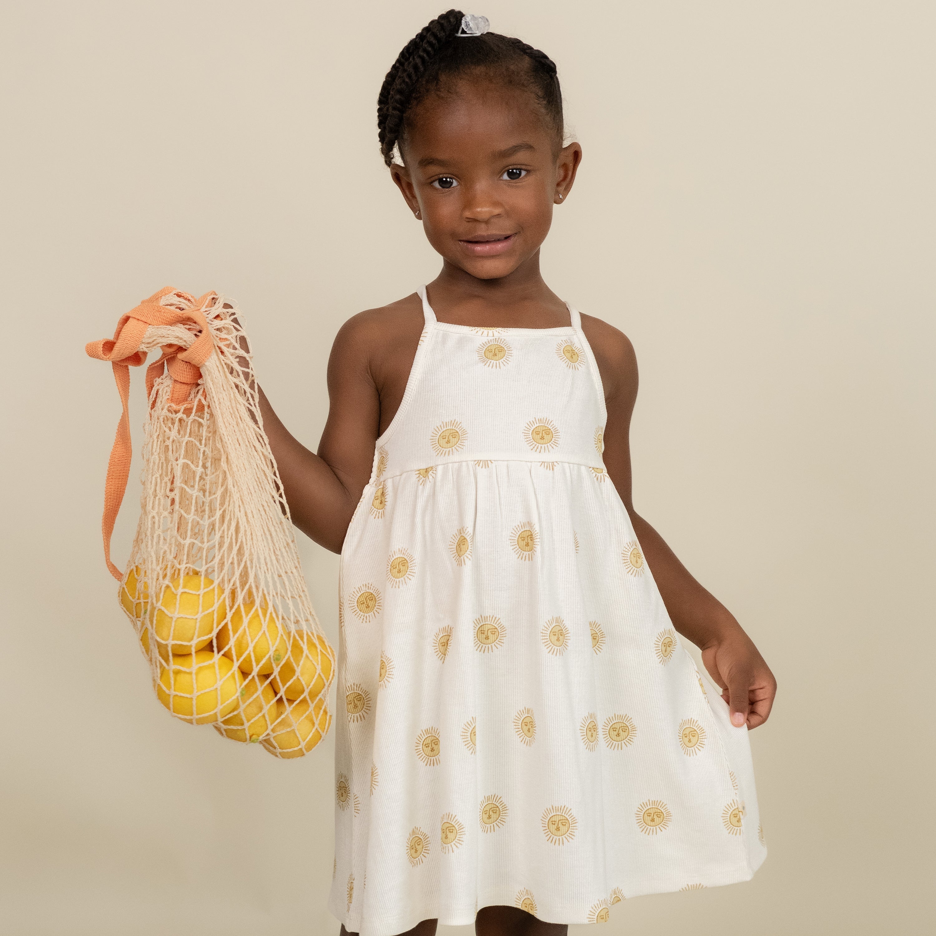 Organic Tie Back Strap Dress - Summer Sun