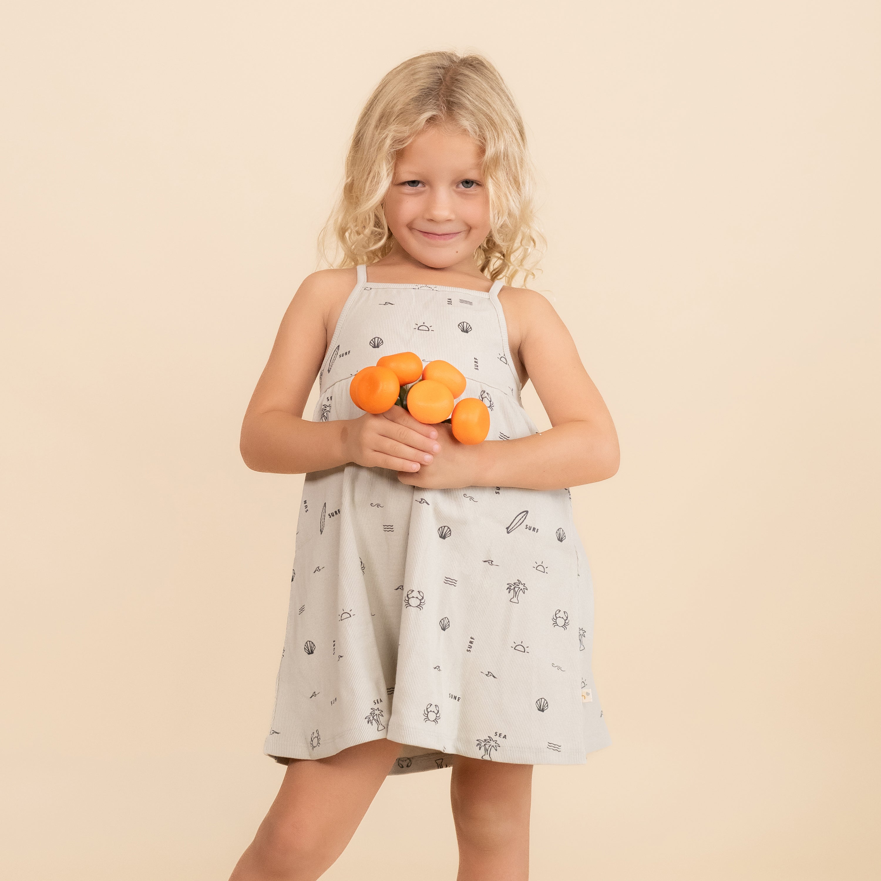 Organic Tie Back Strap Dress - Surf