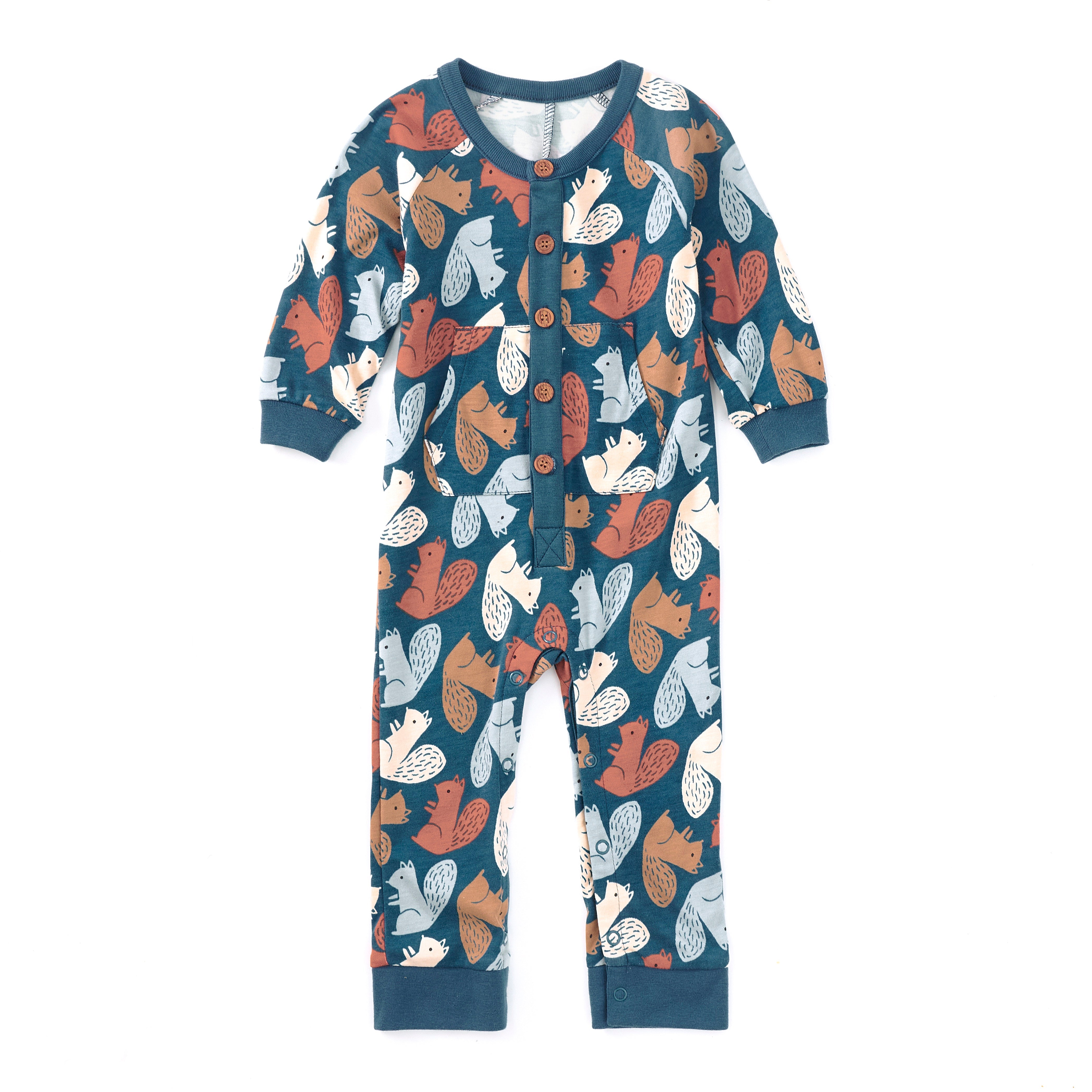Bamboo Blend Kangaroo Romper - Squirrel Scurry