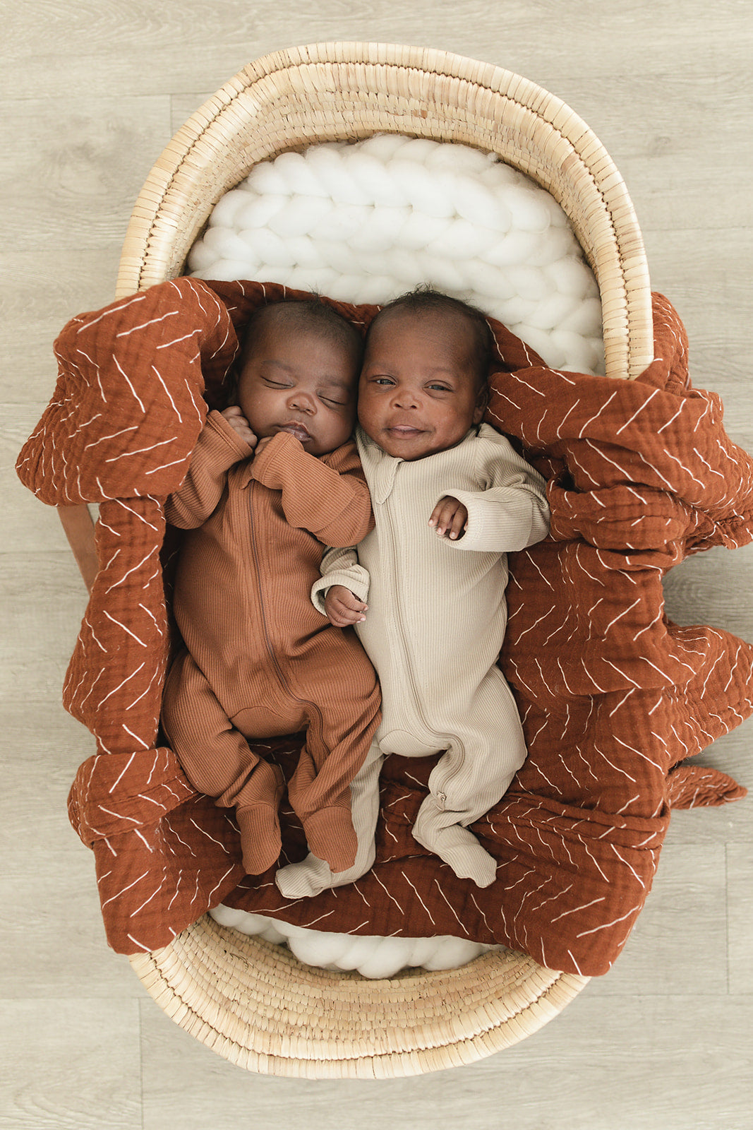 Rust Organic Cotton Ribbed Zipper Mebie Baby