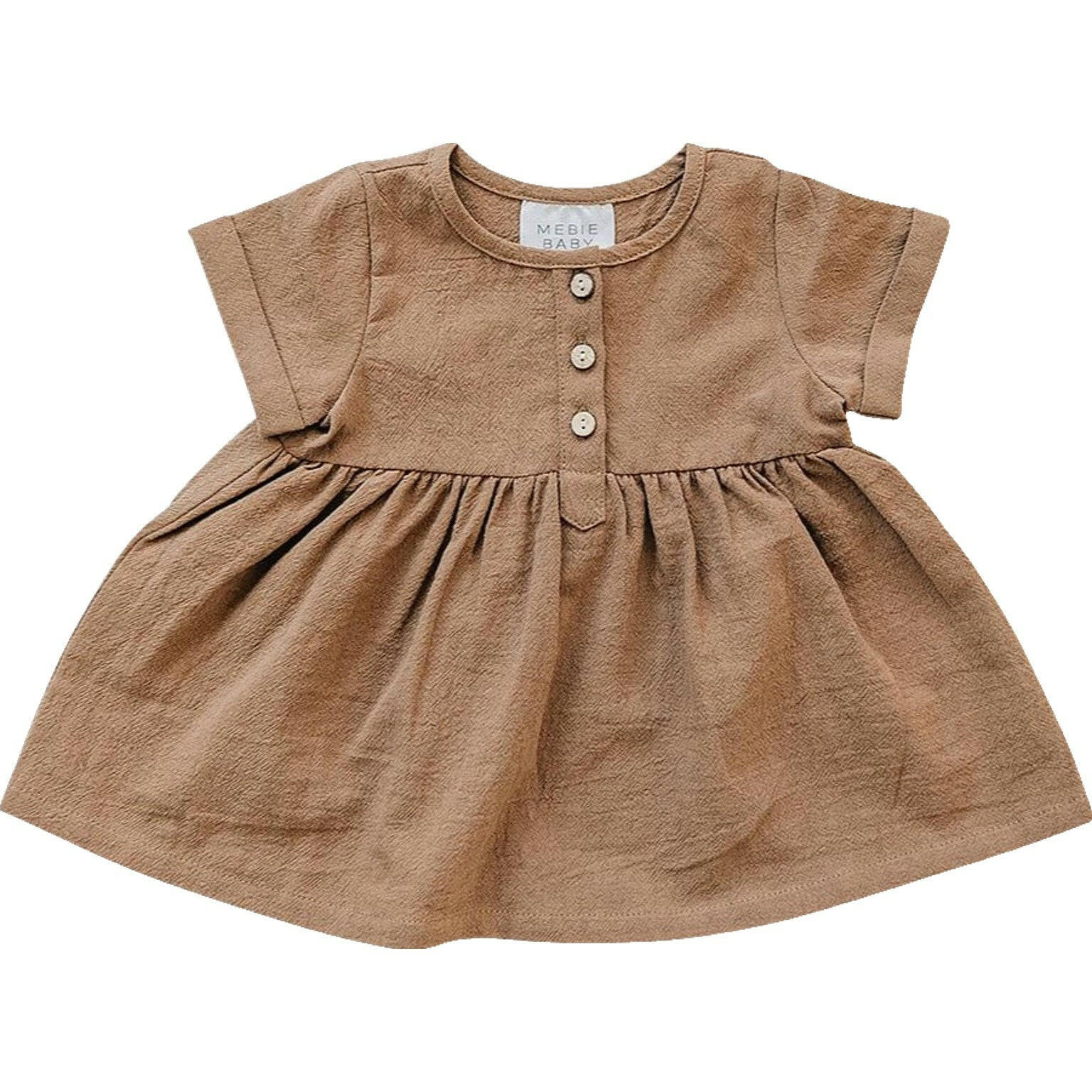 Camel Linen Cotton Dress Mebie Baby