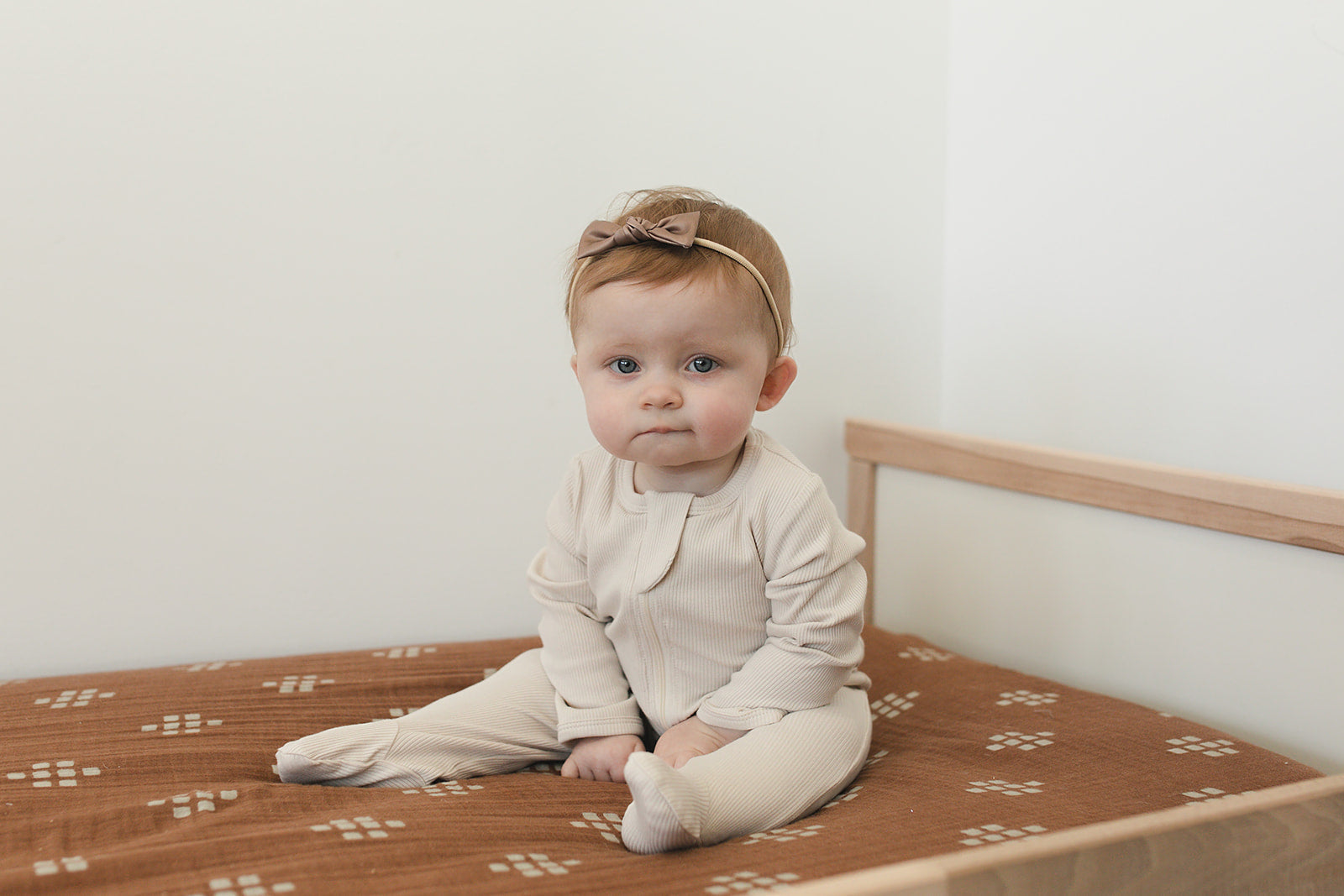 Vanilla Organic Cotton Ribbed Zipper Mebie Baby