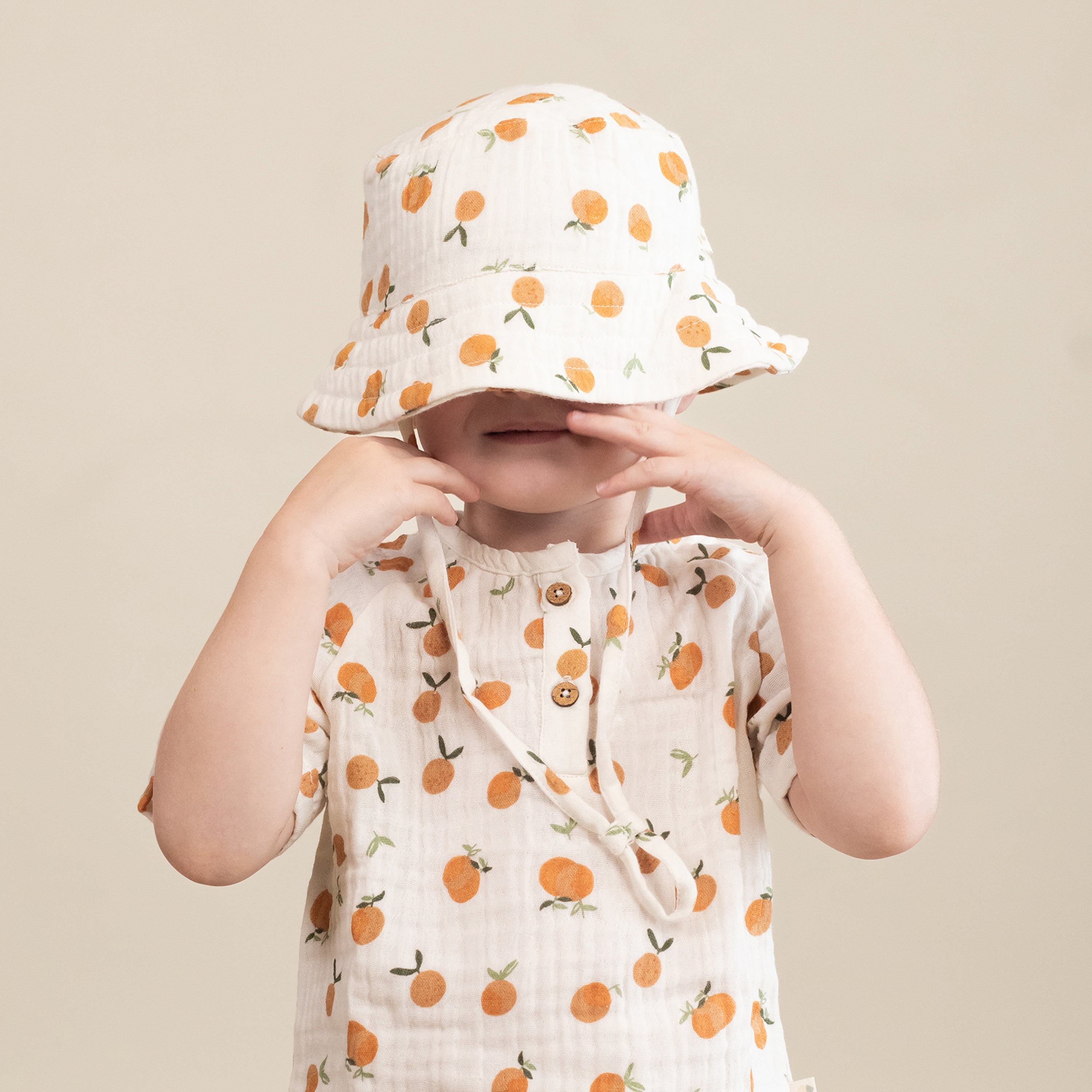 Organic Bucket Sun Hat - Mandarin