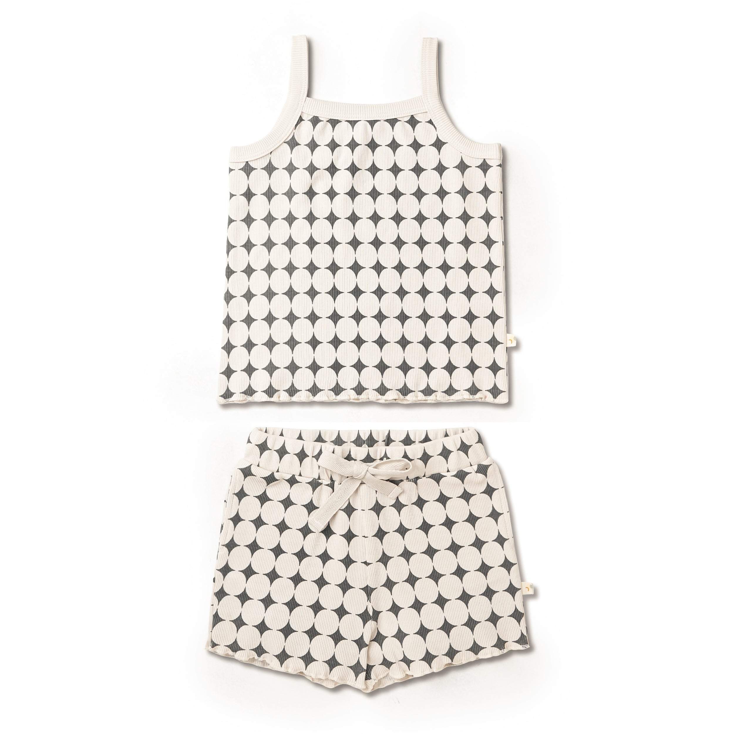 Organic Spaghetti Top & Short Set - Mod Dots