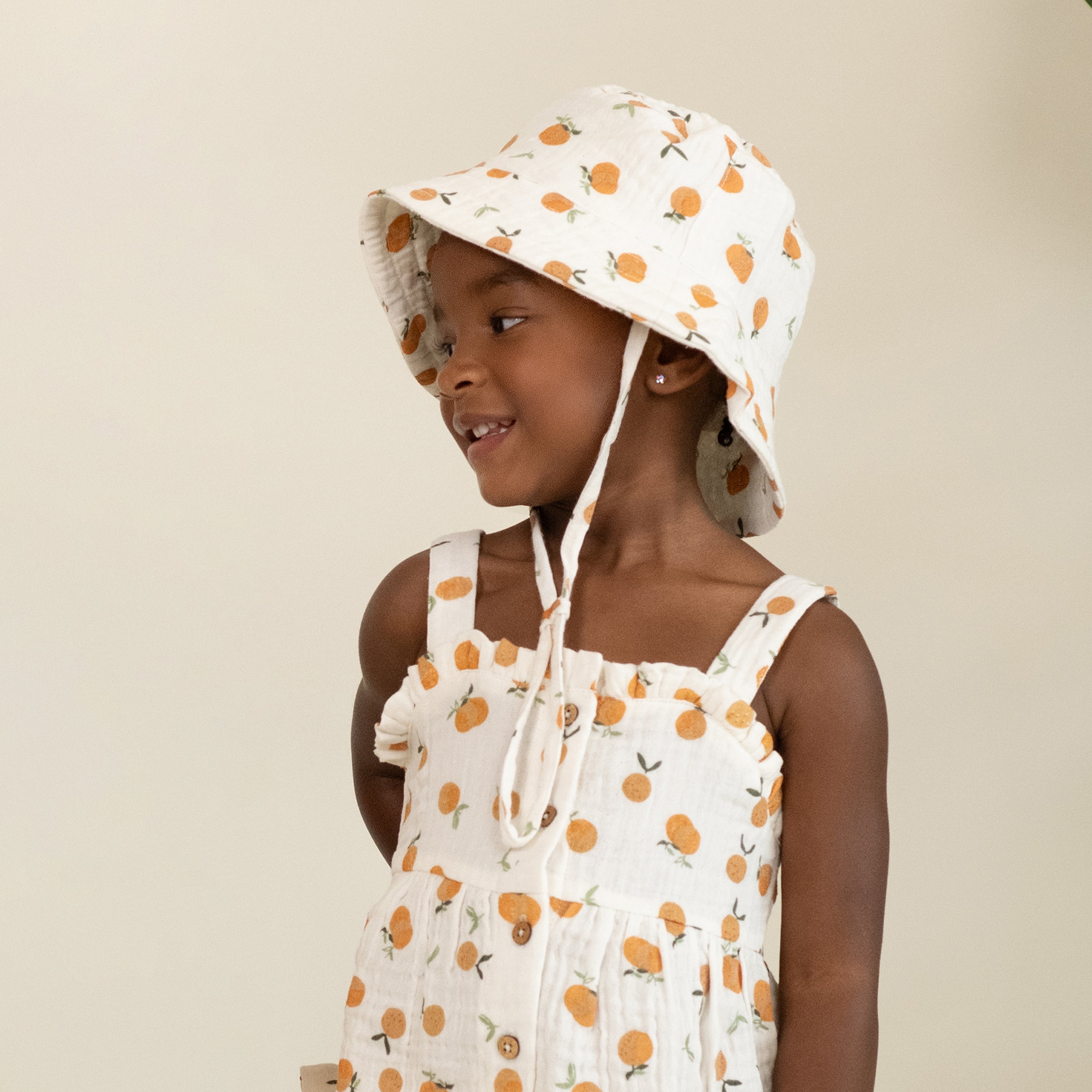 Organic Bucket Sun Hat - Mandarin