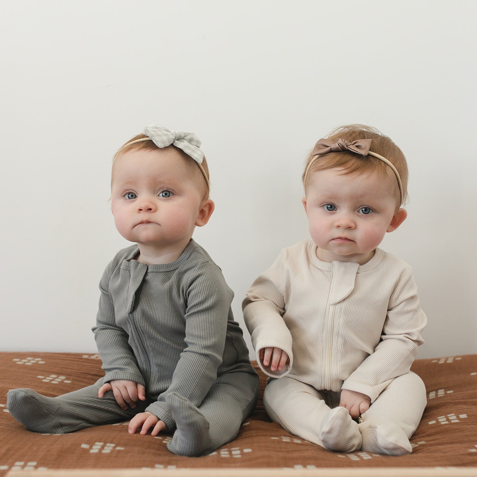 Grey Organic Cotton Ribbed Zipper Mebie Baby