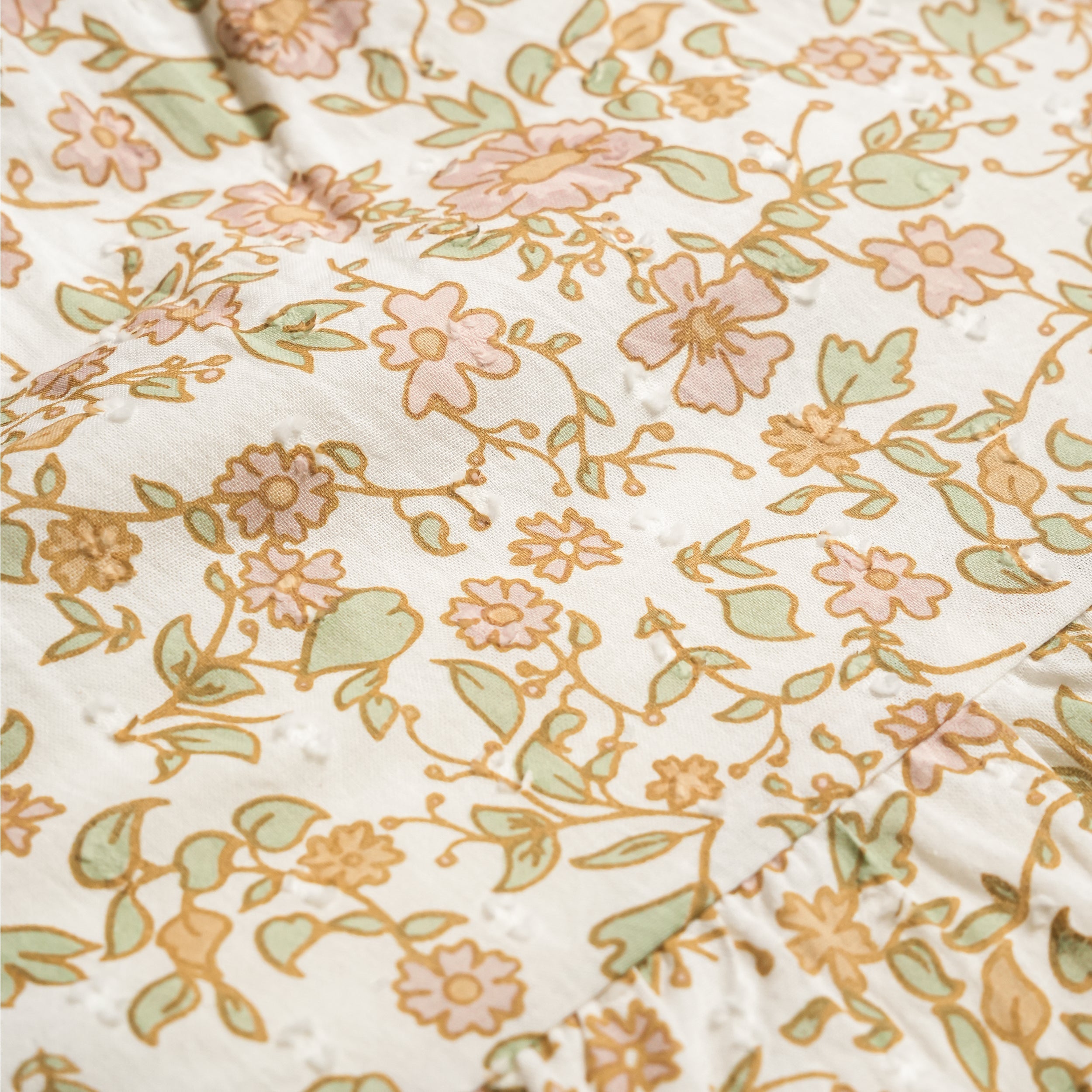 Organic Puff Sleeve Collar Dress - Tuscan Bloom