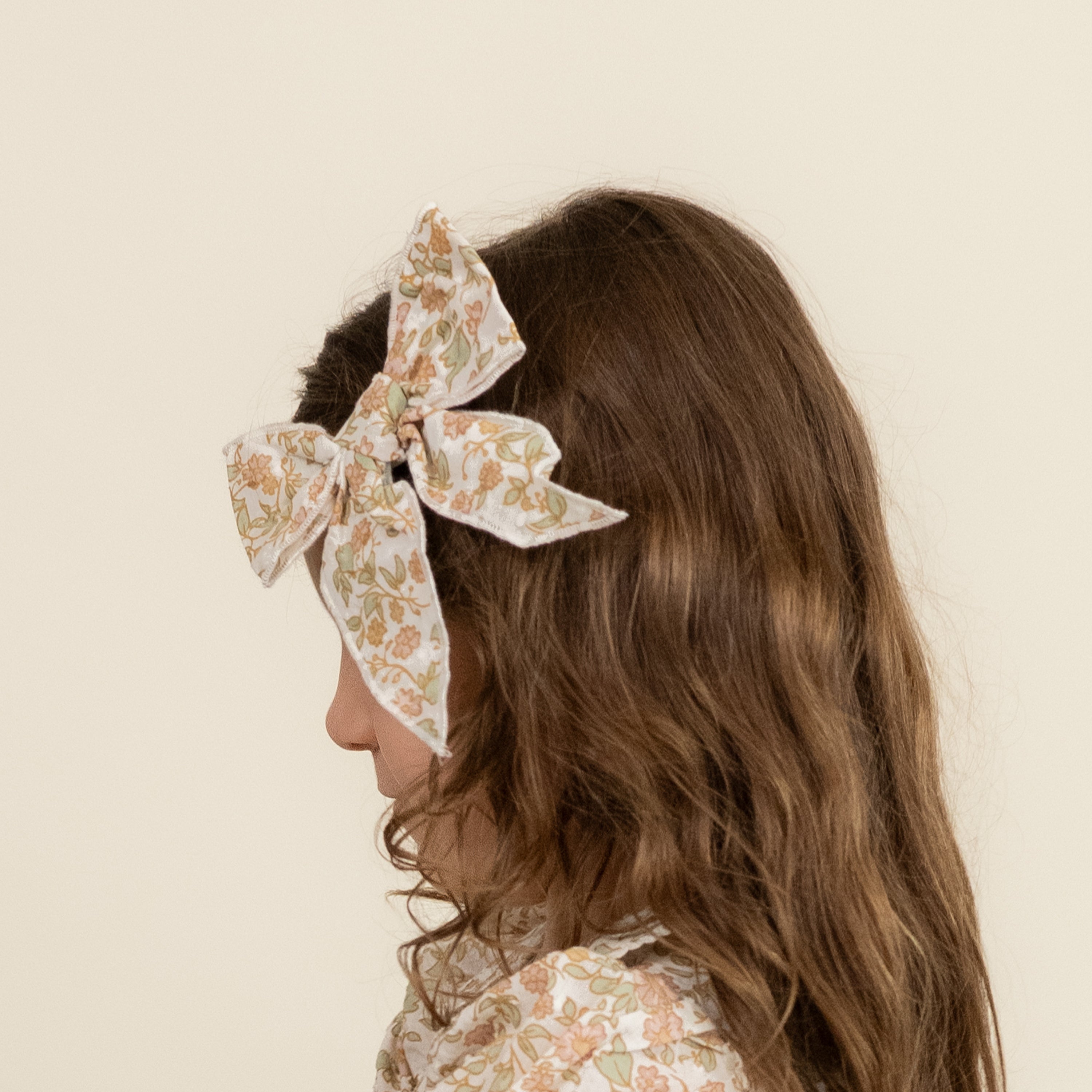 Organic Hair Bow Clip - Tuscan Bloom