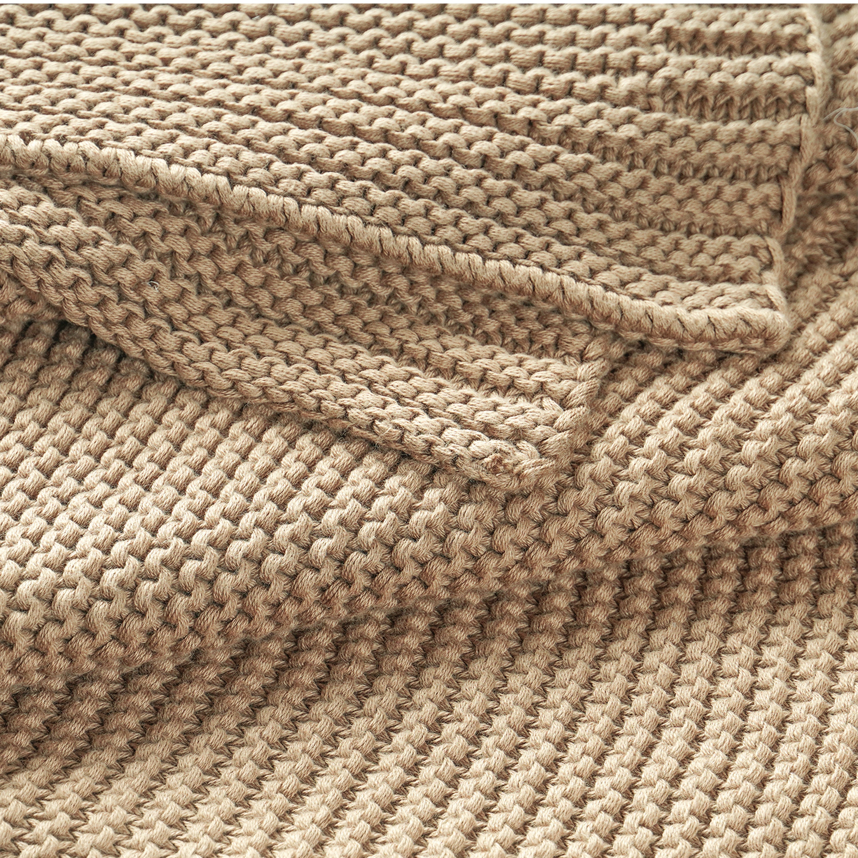 Organic Knit Throw Blanket - Sand