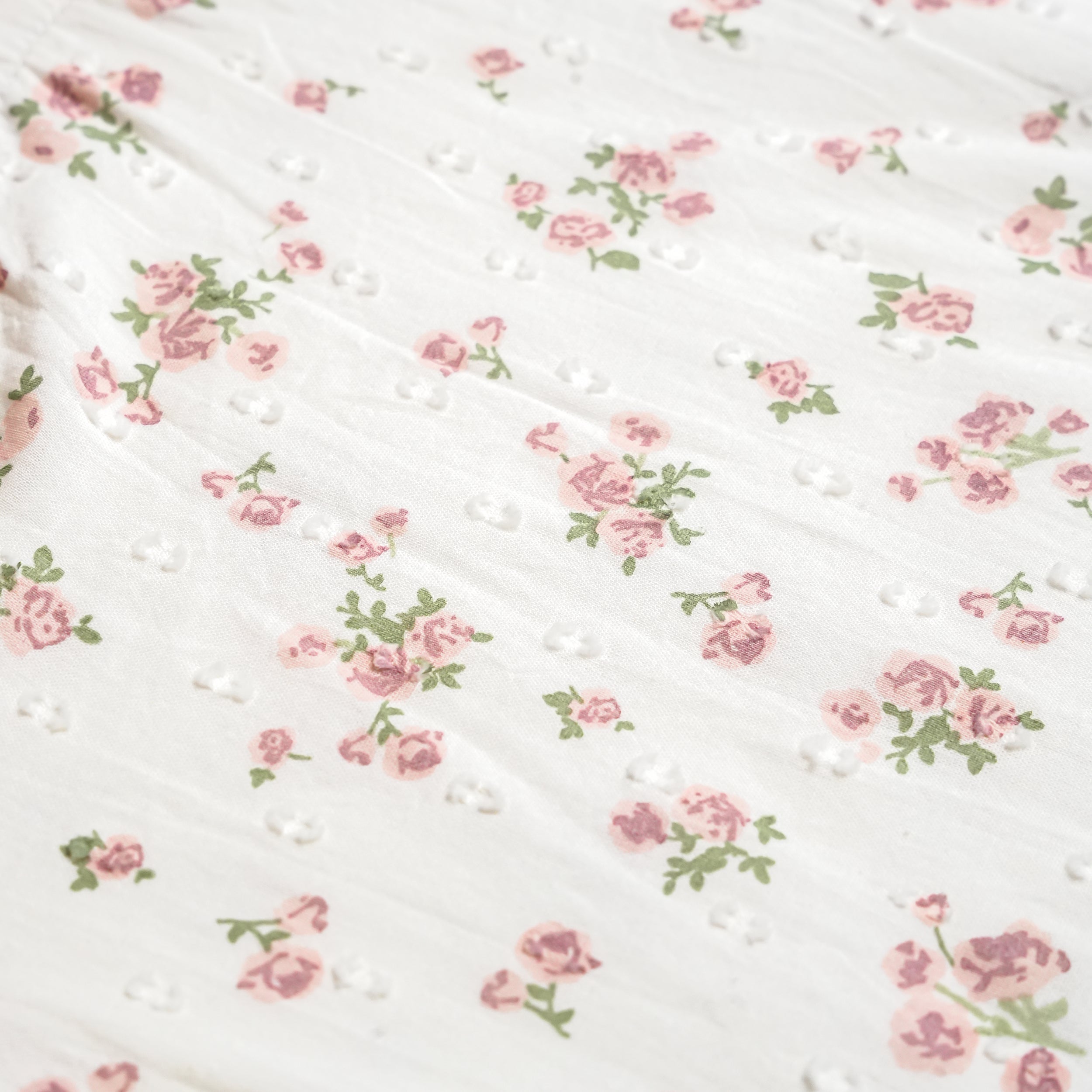 Organic Puff Sleeve Collar Dress - English Roses