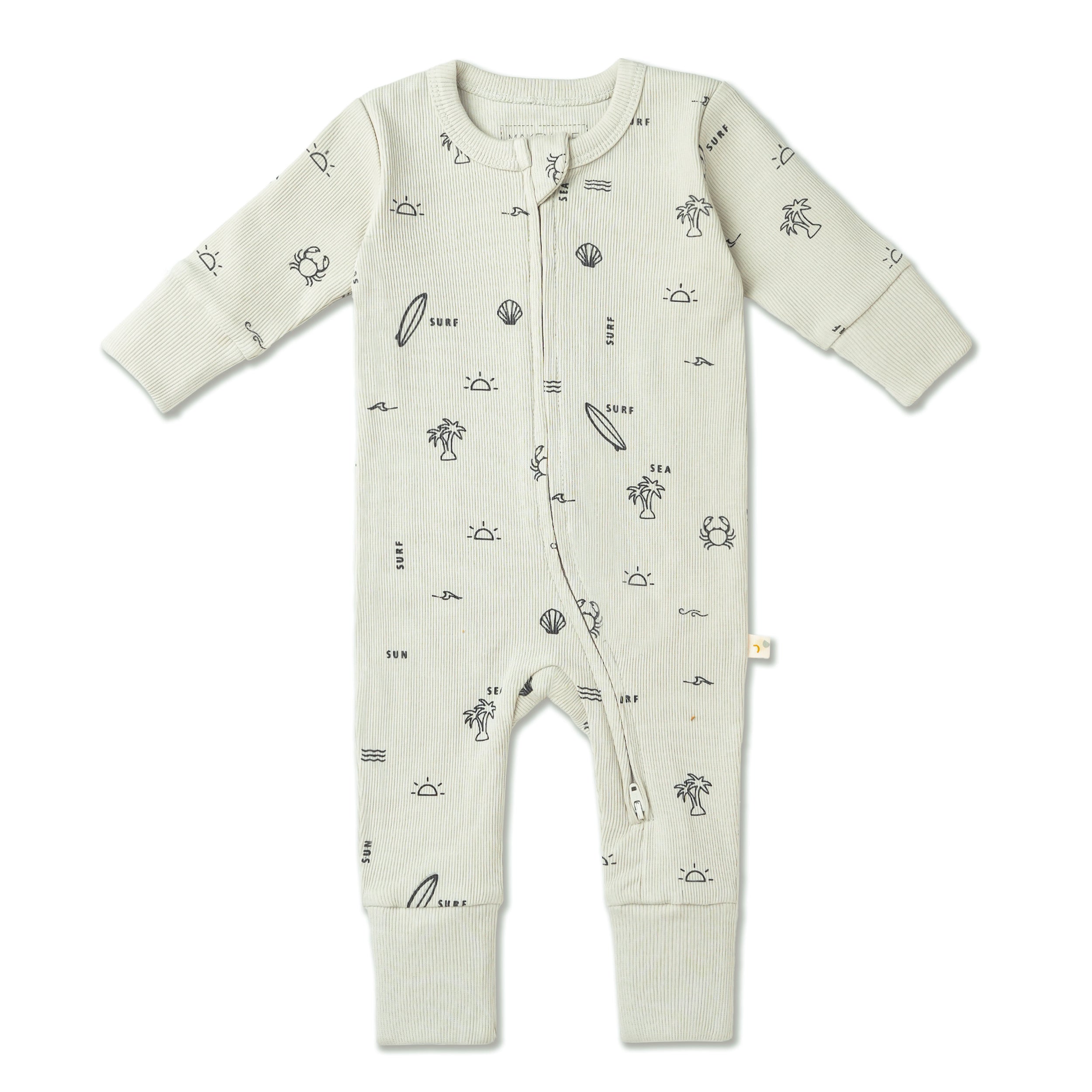 Organic 2-Way Zip Romper - Surf