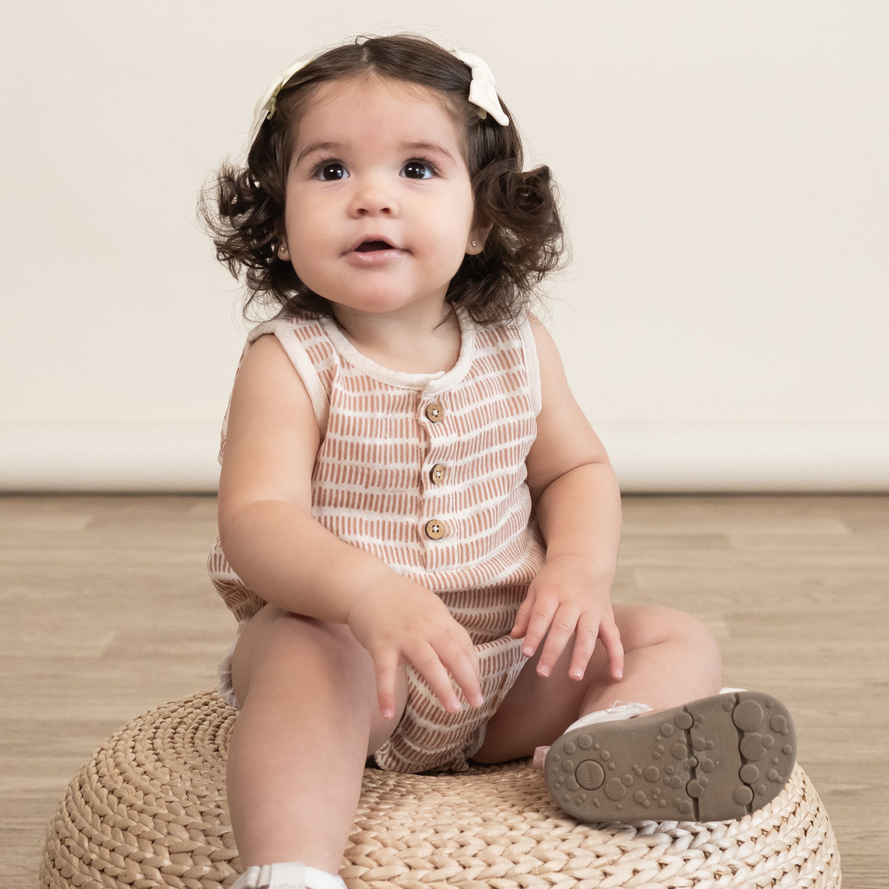 Organic Bubble Onesie - Dash Lines