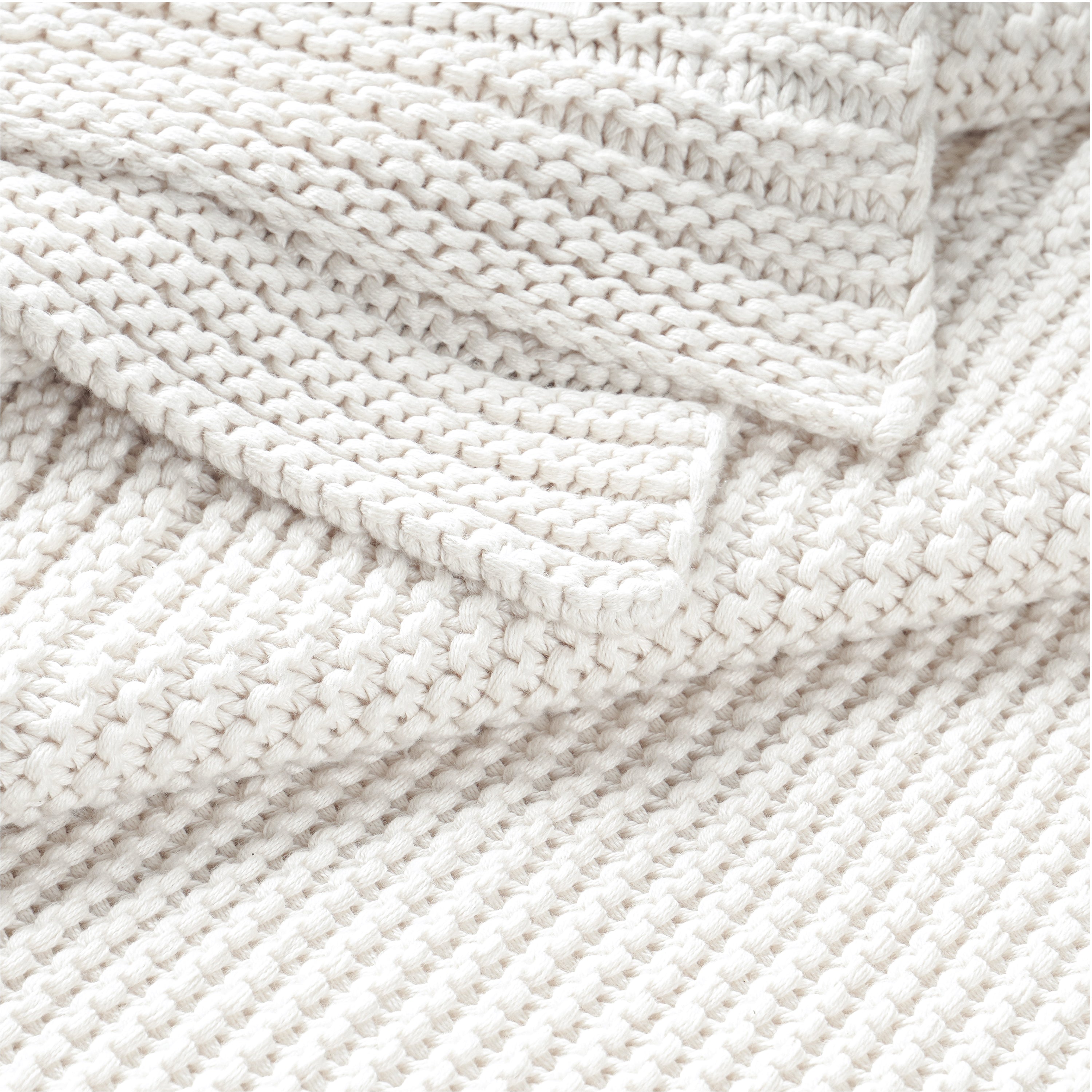 Organic Knit Throw Blanket - Ivory