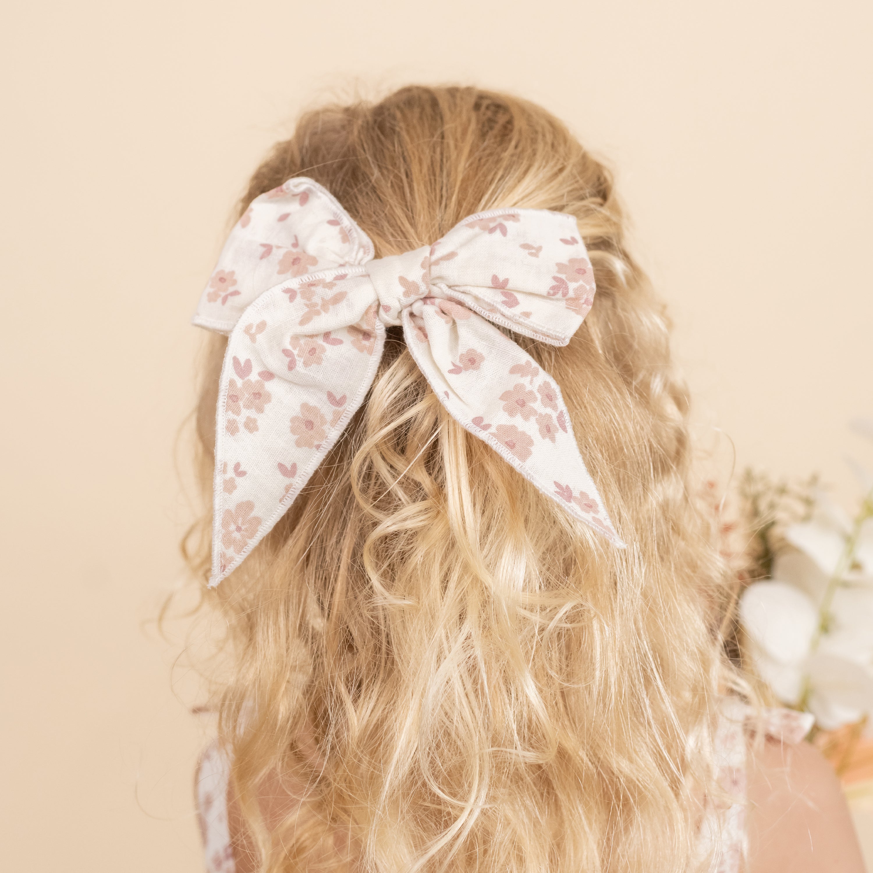 Organic Hair Bow Clip - Petit Floral