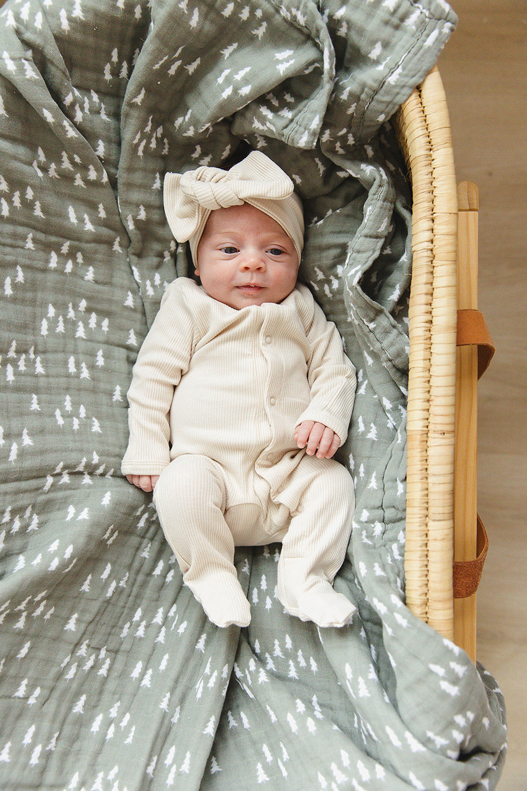 Vanilla Organic Cotton Ribbed Snap  Mebie Baby