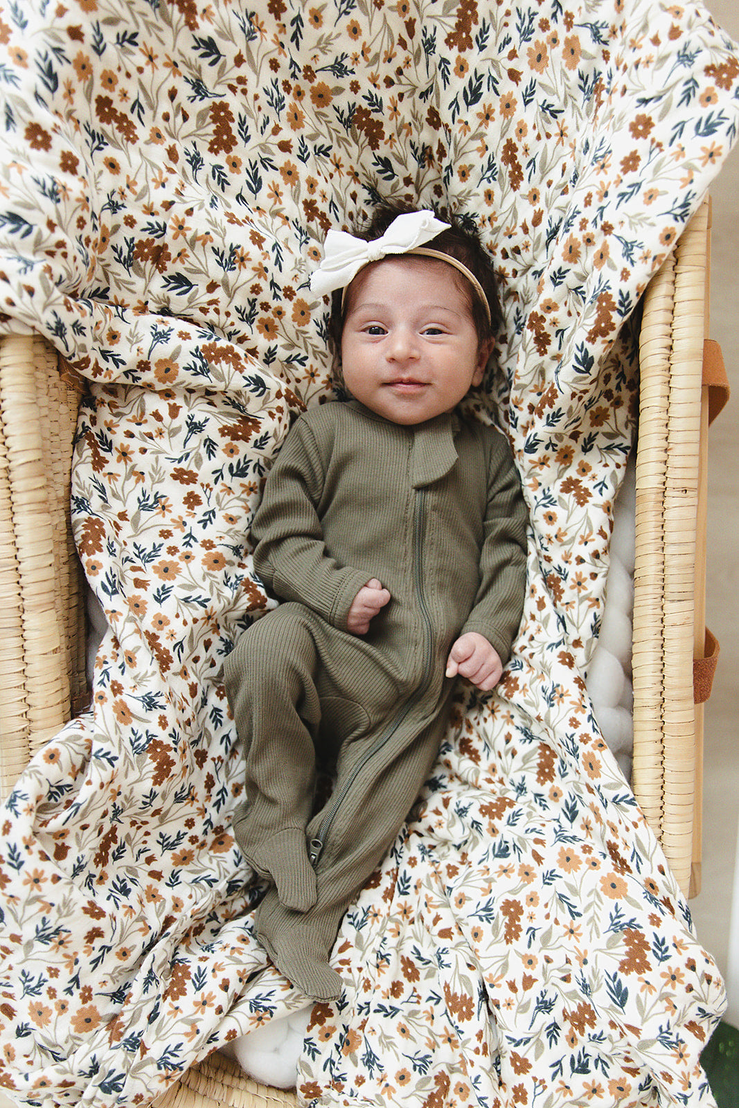 Winter Green Organic Cotton Ribbed Zipper Mebie Baby