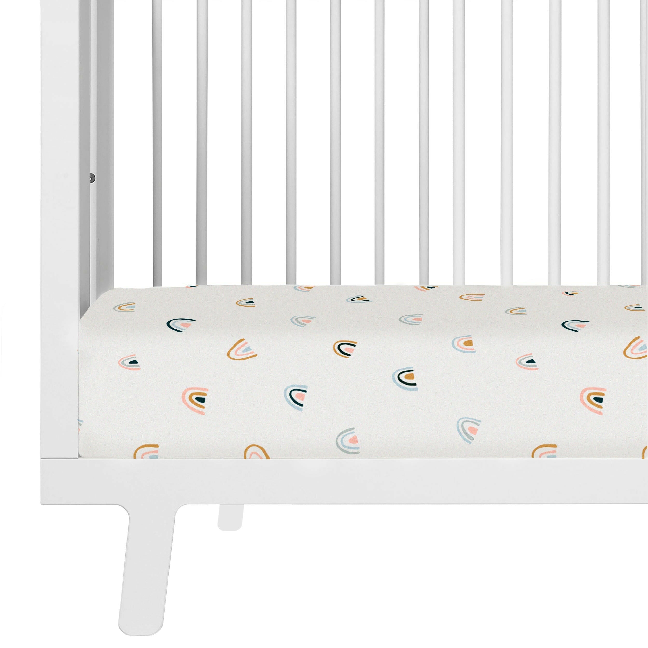 Crib Fitted Sheet with Pillowcase - Over The Rainbow Crib Sheet Makemake Organics