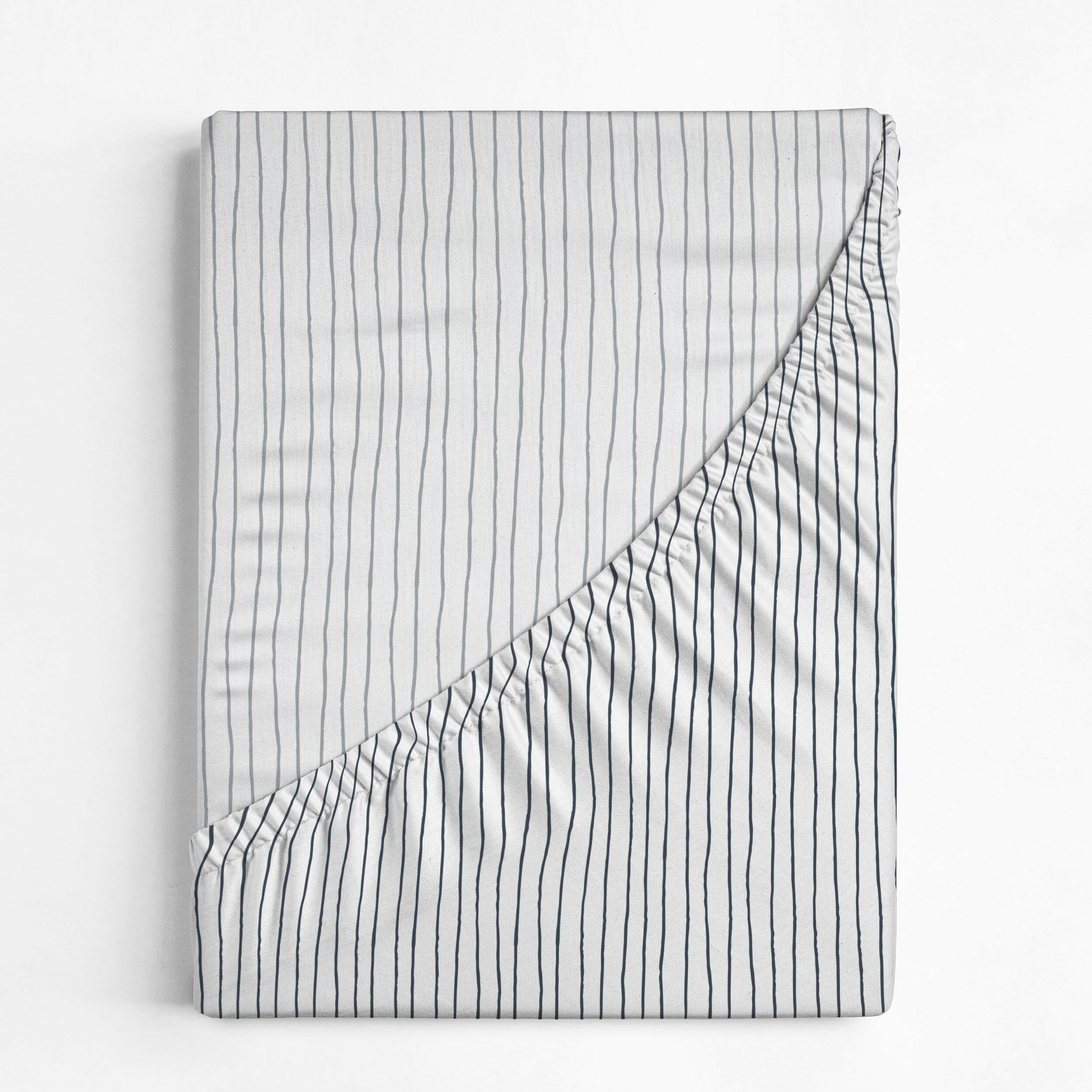 Organic Crib Sheet - Cobi Blue Stripes Crib Sheet Makemake Organics