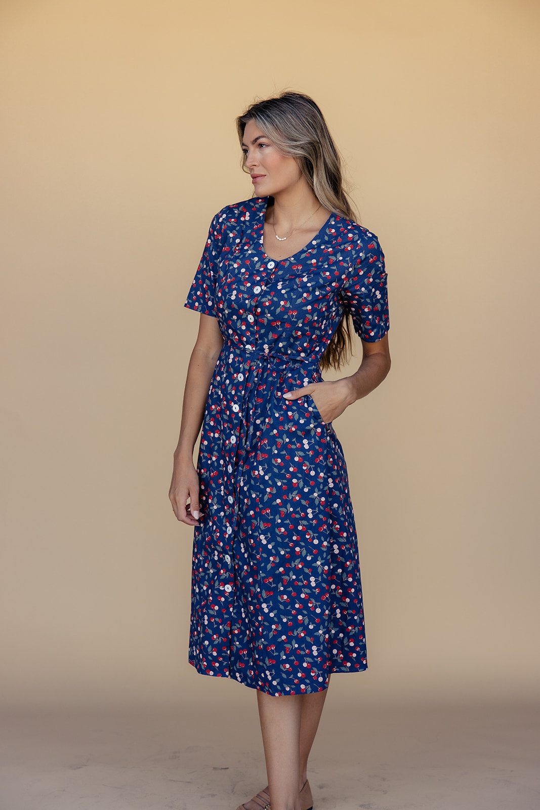 The Cherry Button Down Dress