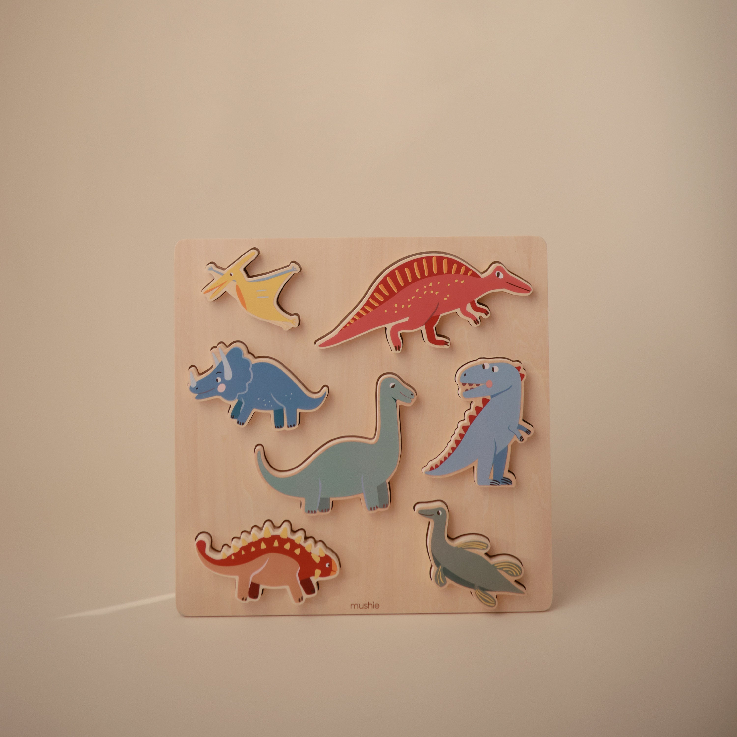 Wooden Dino Puzzle Wooden Puzzle Mushie
