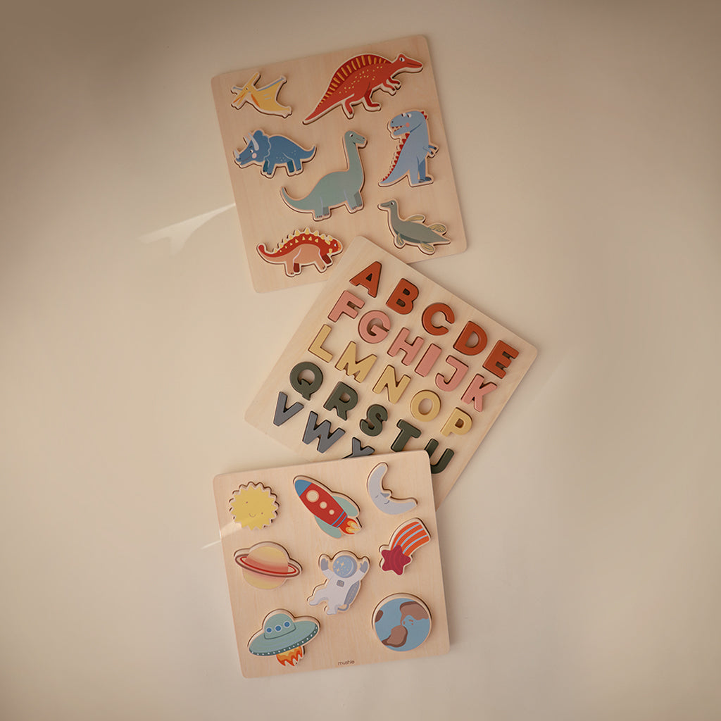 Wooden Space Puzzle Wooden Puzzle Mushie