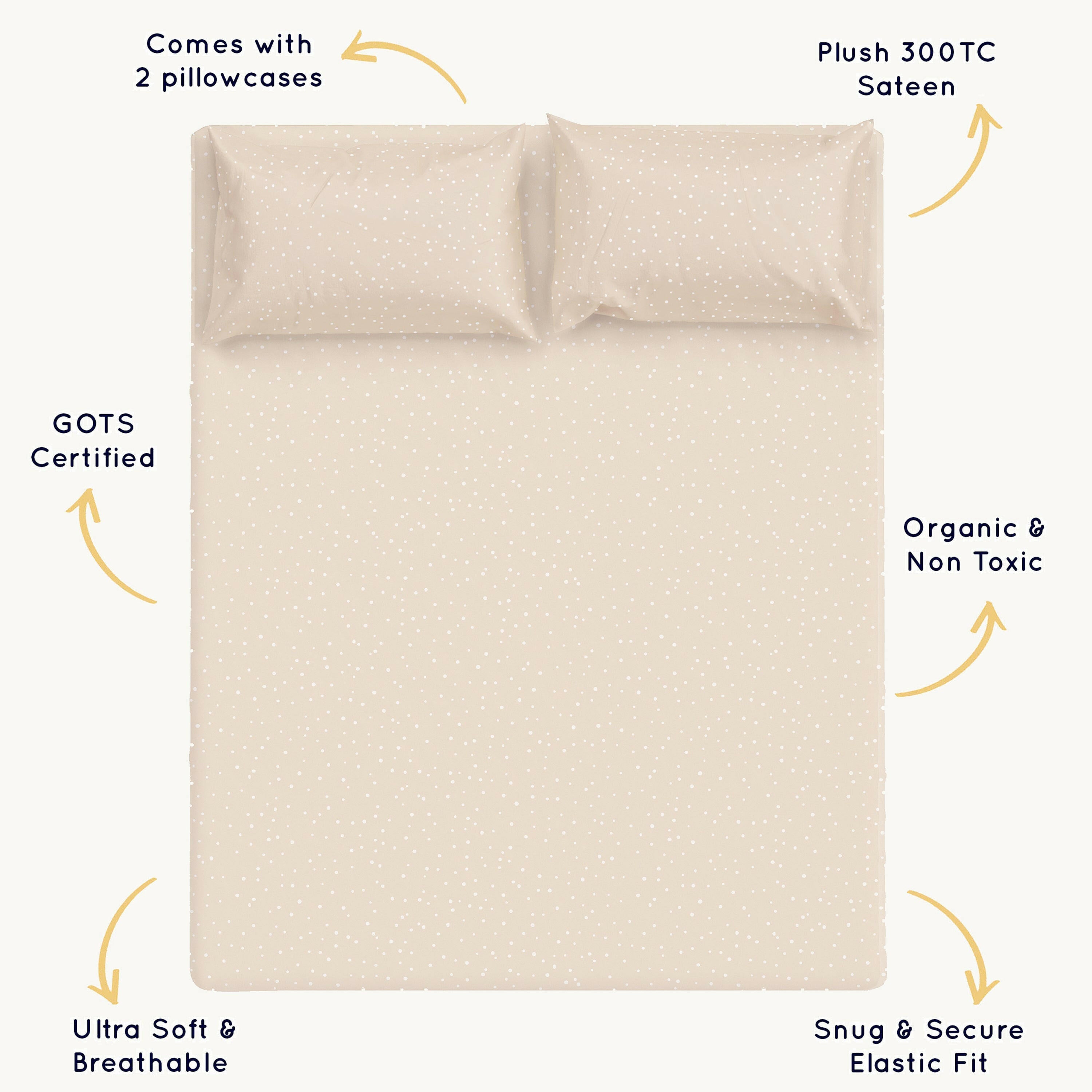 Organic Cotton Sheet Set - Polka Dots Sheet Set Makemake Organics