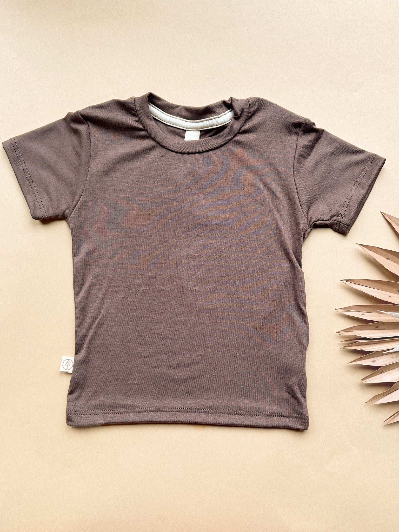 0/3M | Baby Short Sleeve Essential Tee | Coffee | Bamboo
