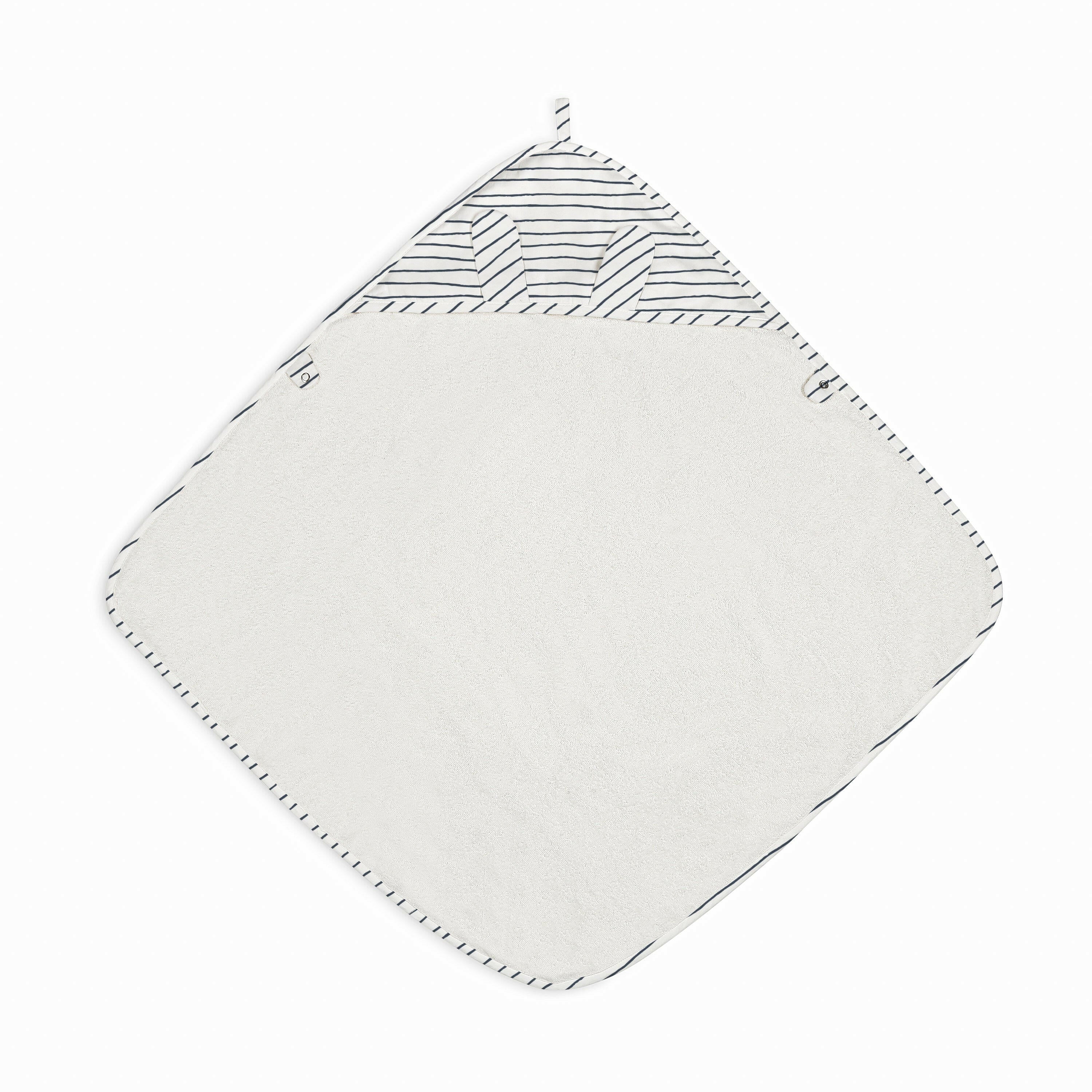 Organic Baby Towel - Navy Stripes Hooded Towel Makemake Organics