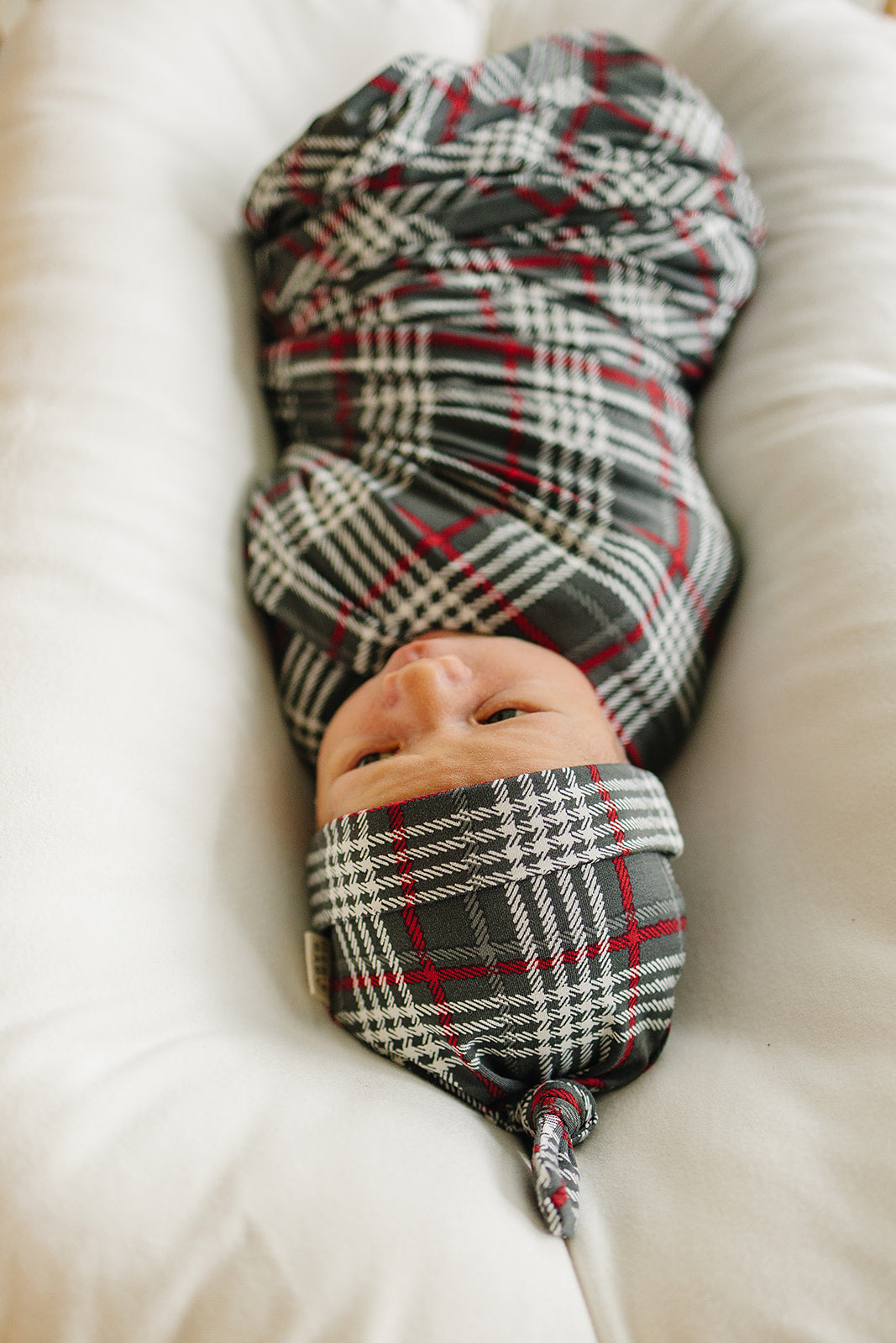 Green Plaid Bamboo Newborn Knot Hat Mebie Baby