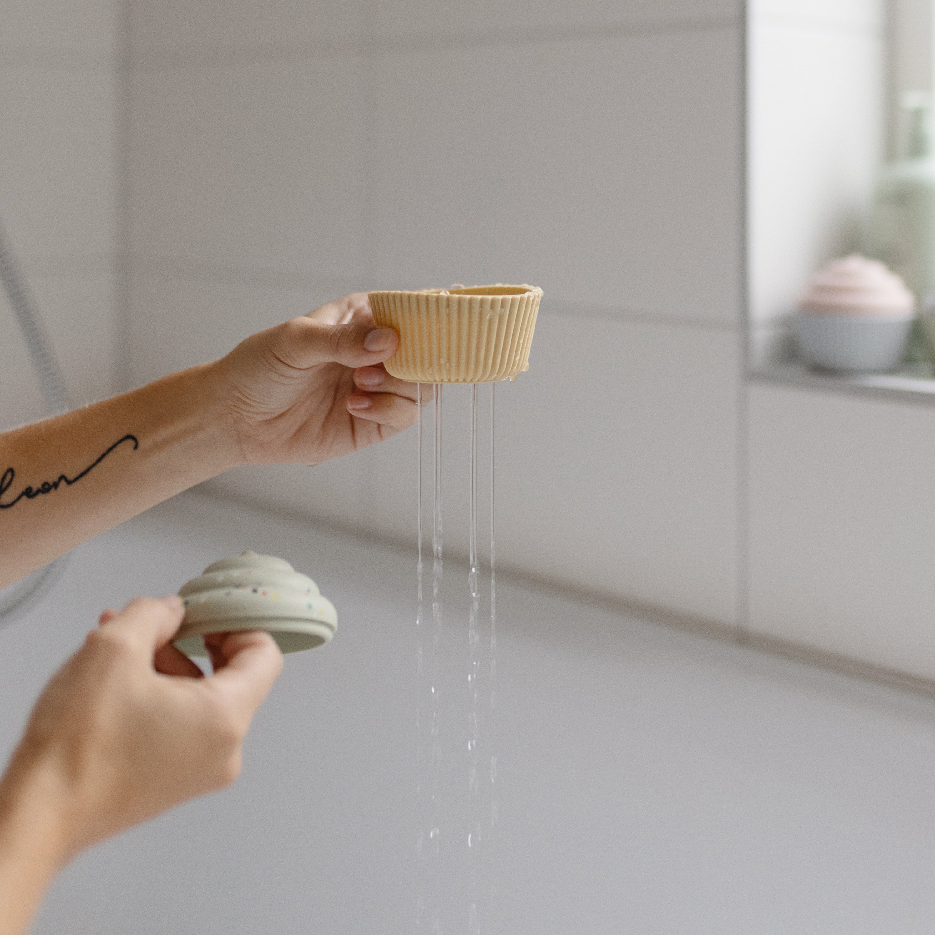 Mix and Match Cupcake Toy Bath Play set Mushie