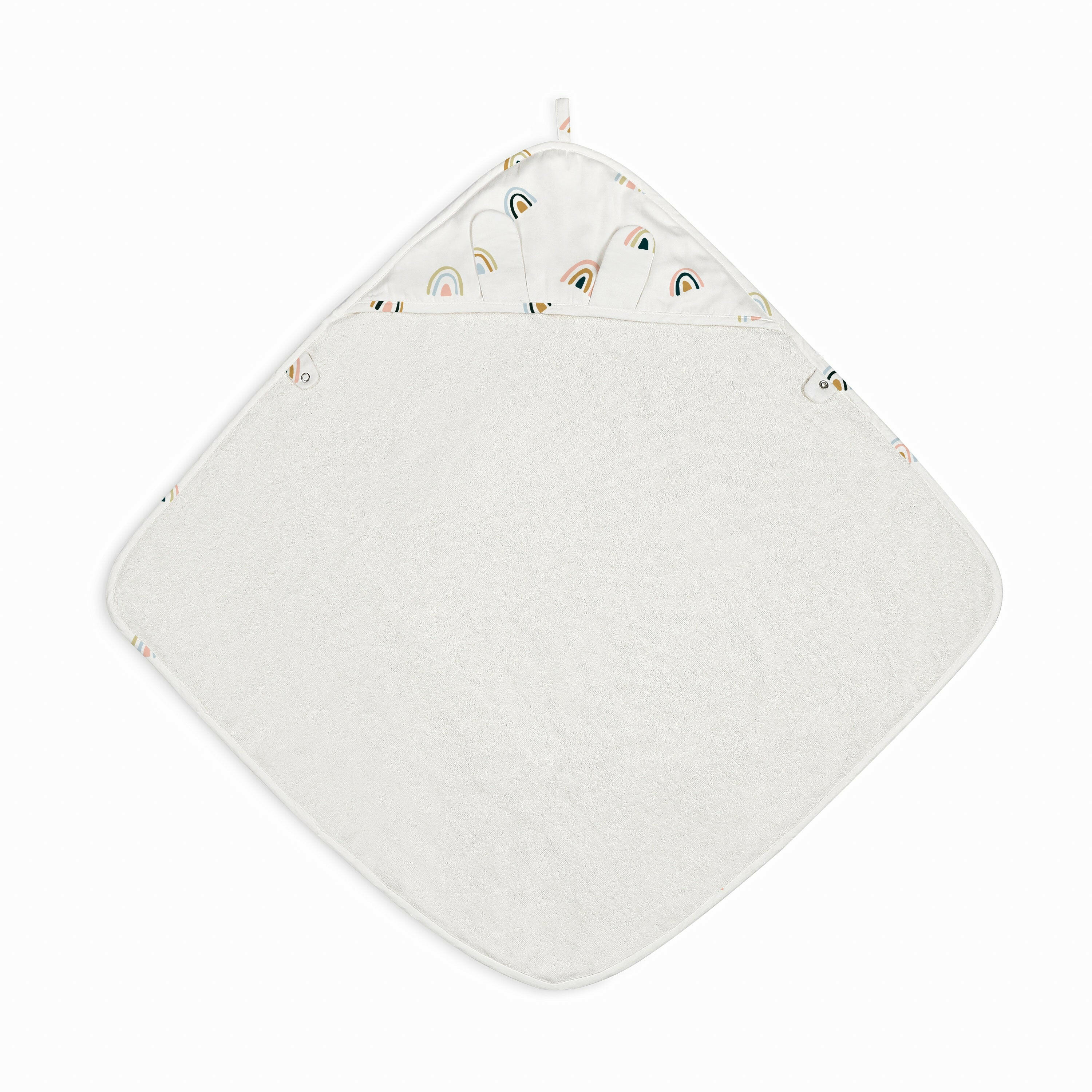 Organic Baby Towel - Rainbow Hooded Towel Makemake Organics