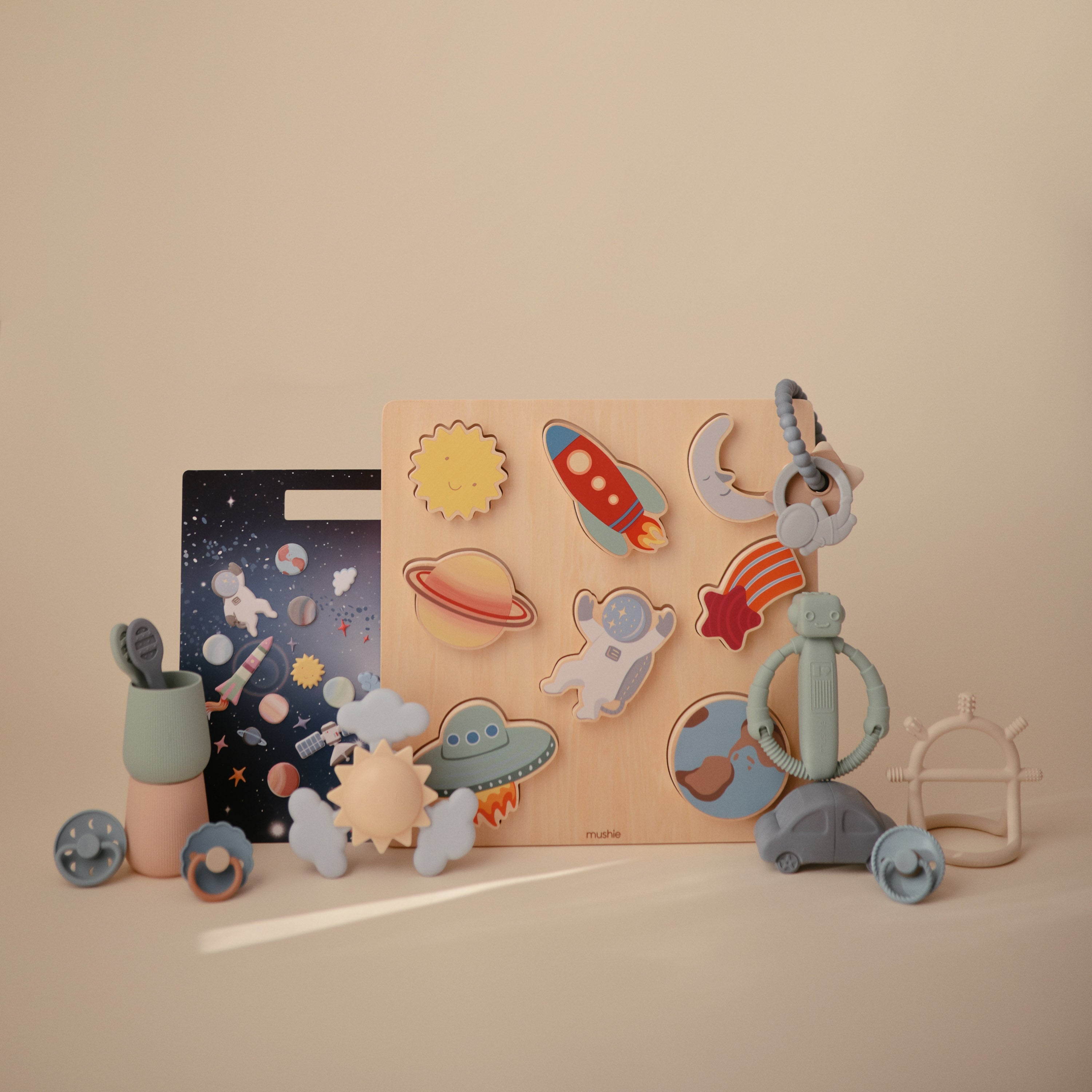 Wooden Space Puzzle Wooden Puzzle Mushie