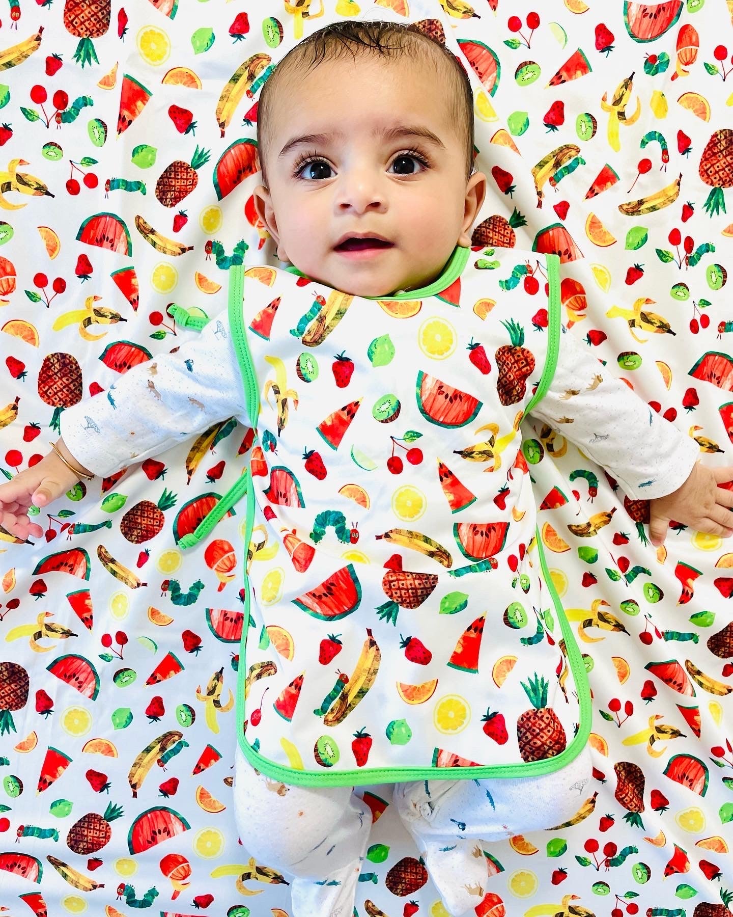 Tropical Fruit Splash Mat - from the World Of Eric Carle - A Waterproof Catch-All for Highchair Spills and More! BapronBaby