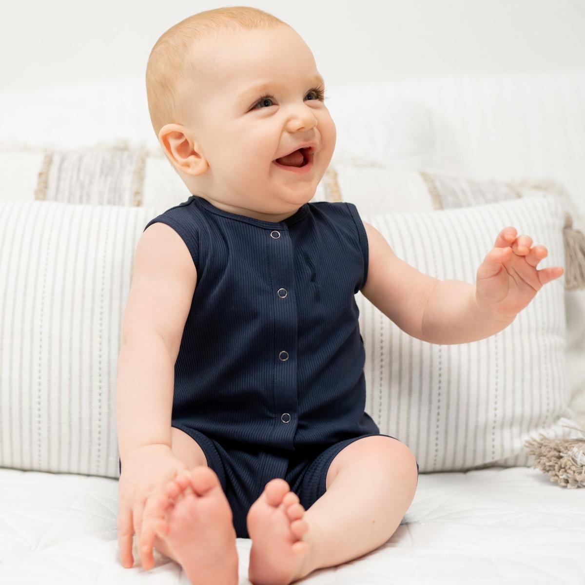Tank Romper - Charcoal Black Ribbed