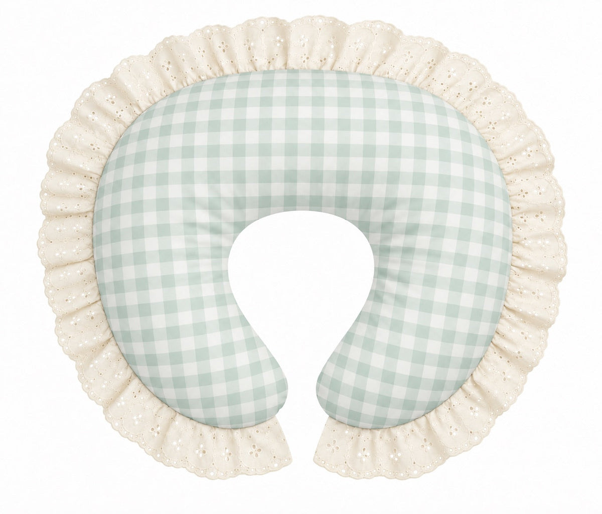 Ivory Eyelet Ruffle Original Nursing Pillow Cover