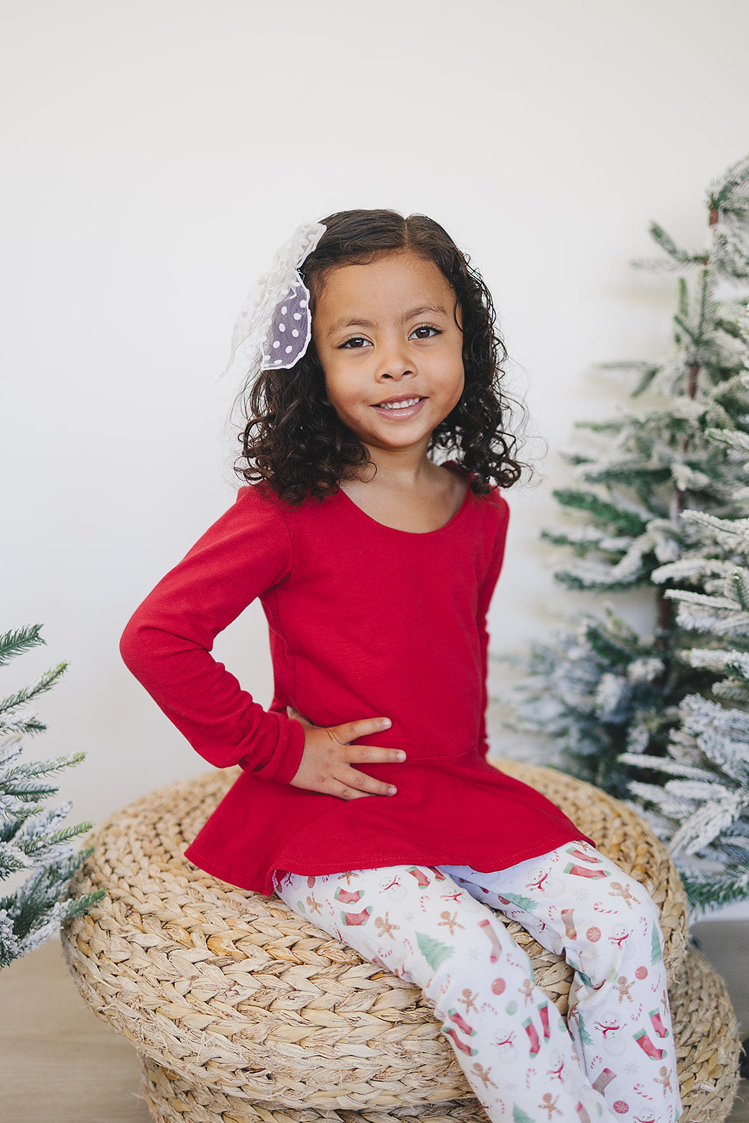 Solid Red Peplum Top Tops doodle & jack