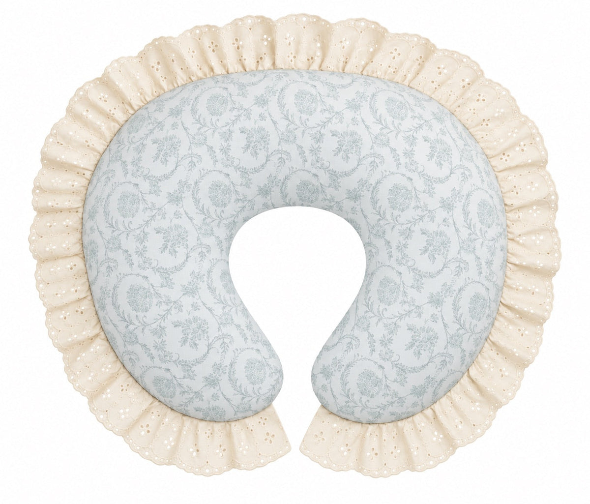 Ivory Eyelet Ruffle Original Nursing Pillow Cover