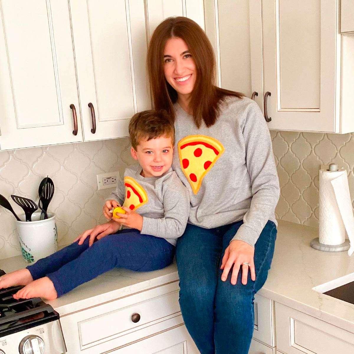 Adult Embroidered Crewneck Sweatshirt - Pizza Slice