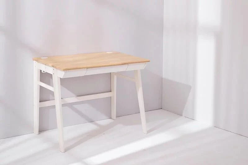 Calla Solid Wood Growth Desk - Flat-Storage Drawer - Natural Color MesaSilla USA
