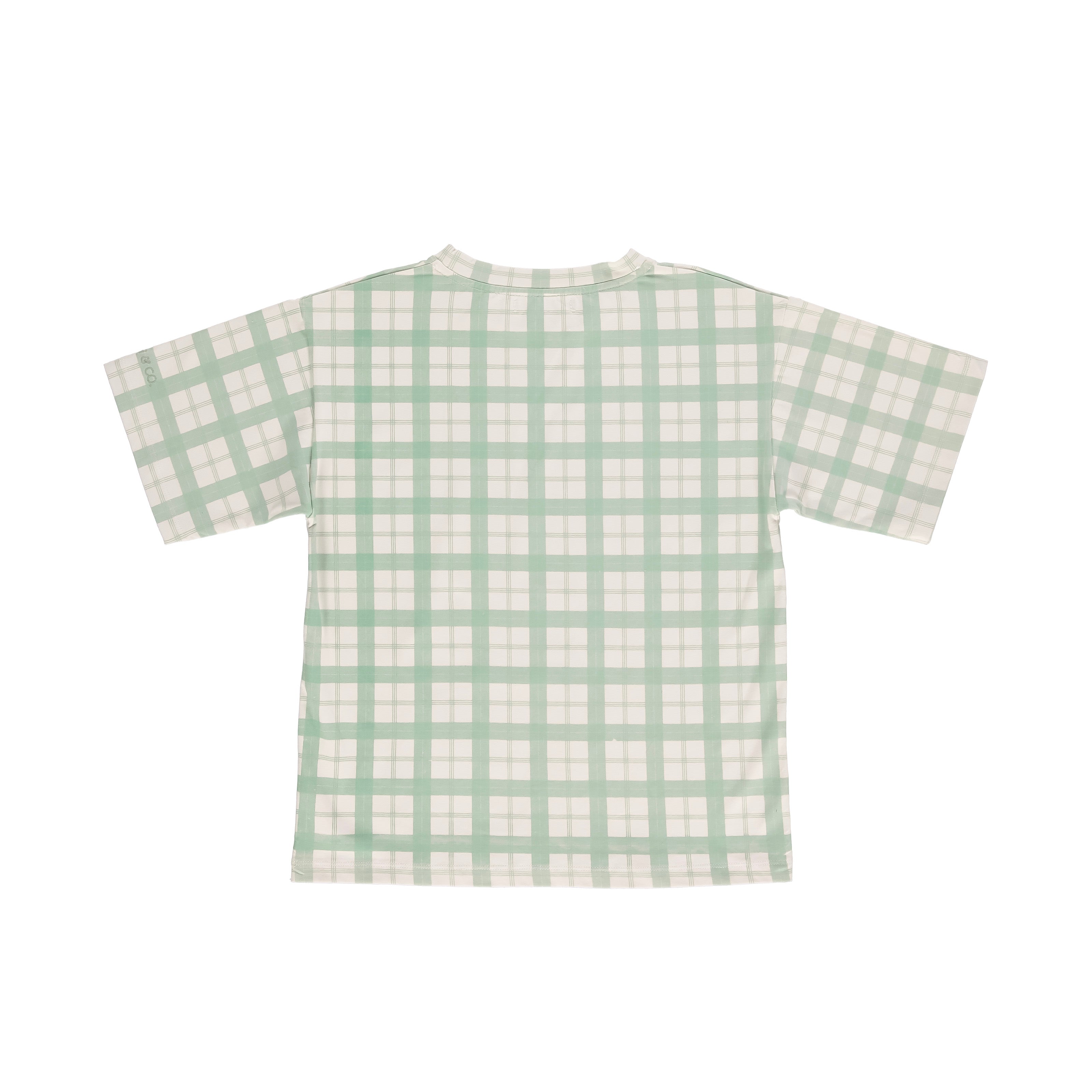 Oversized T-Shirt | Organic Cotton Jersey - Fern Plaid