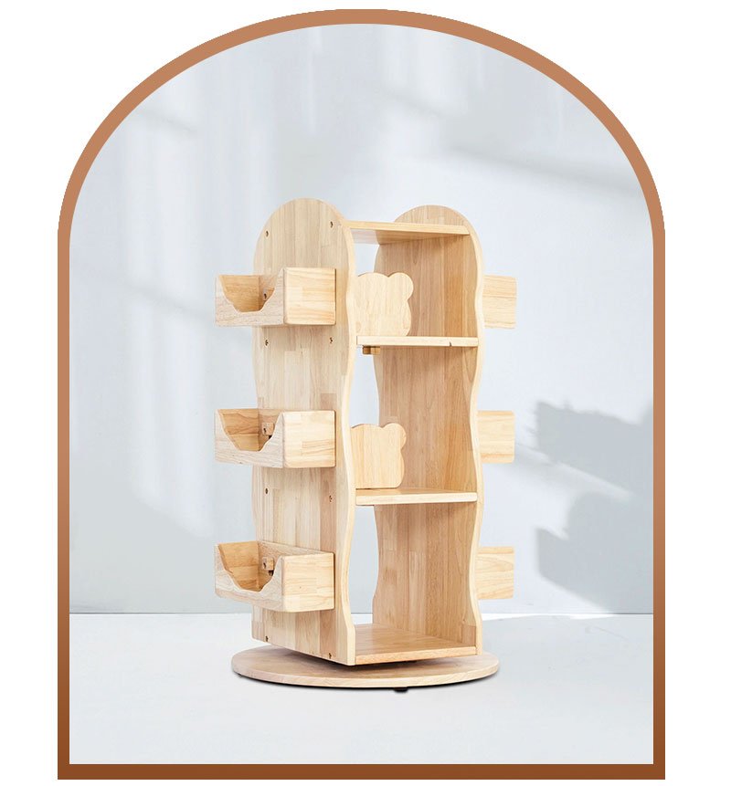 Mesasilla Solid Wood Rotating Bookshelf for Kids - 360 Degree Home Library MesaSilla USA