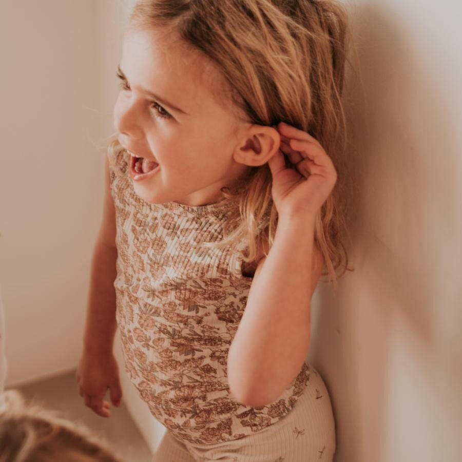 The Printed Tank Onesie - Delilah Tank Onesie Lovely Littles