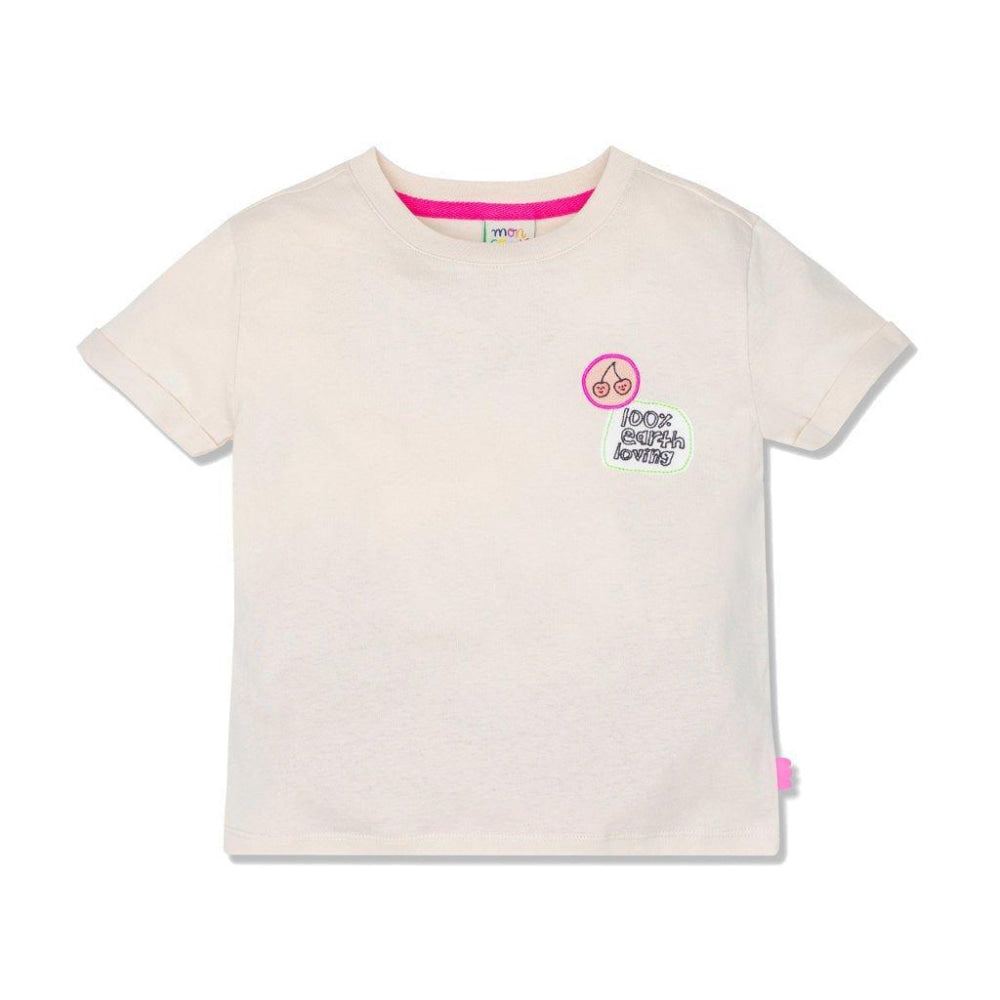 100% Earth Loving patches Kid T-Shirt - Cream - FINAL SALE