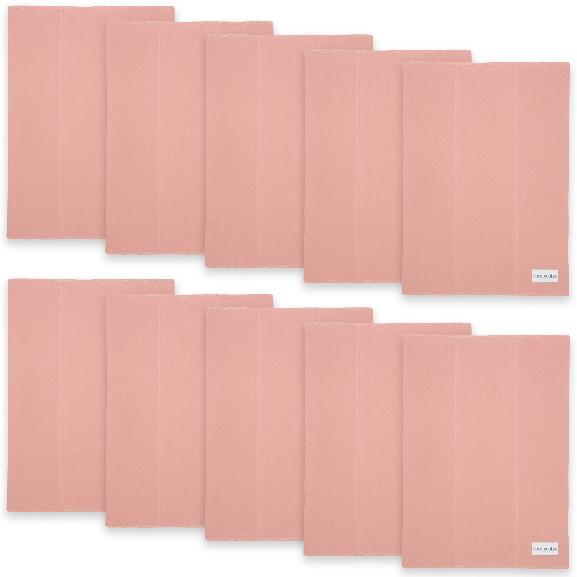 Cotton Burp Cloths in Bold Blush