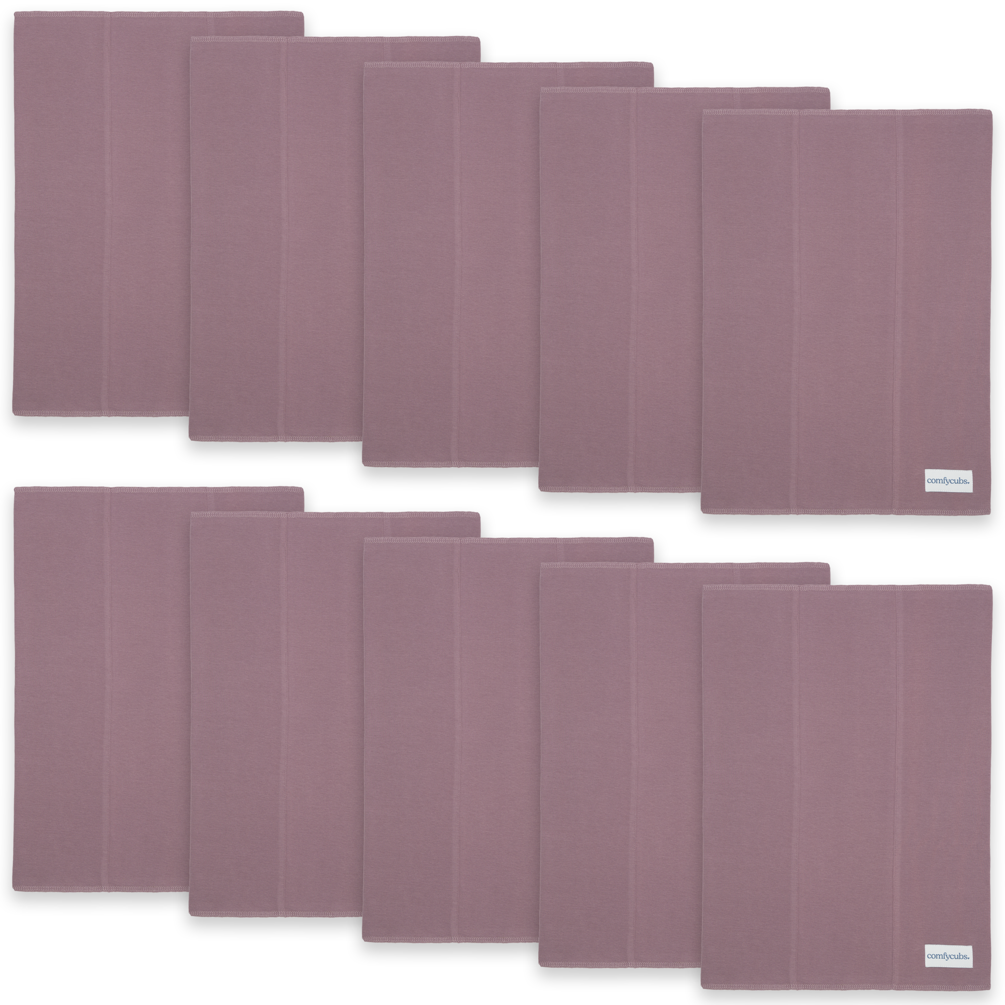 Cotton Burp Cloths in Mulberry