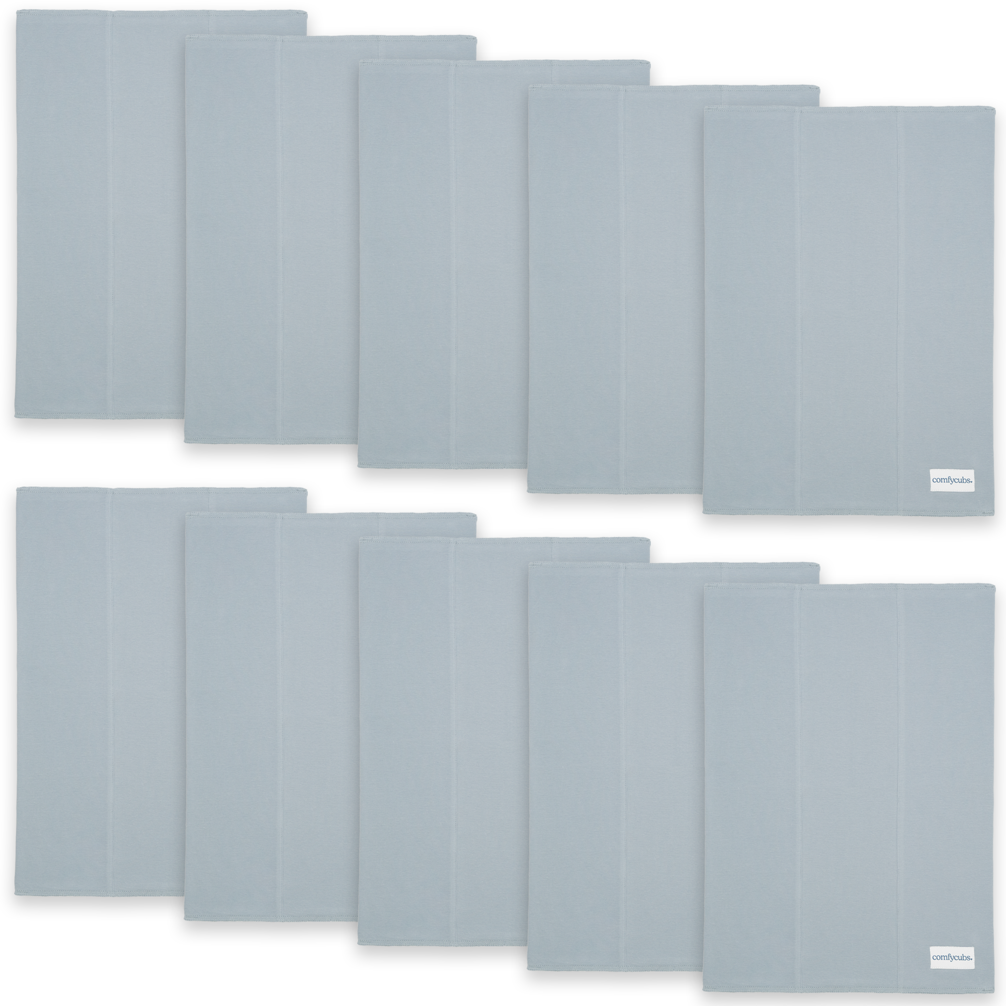 Cotton Burp Cloths in Pacific Blue