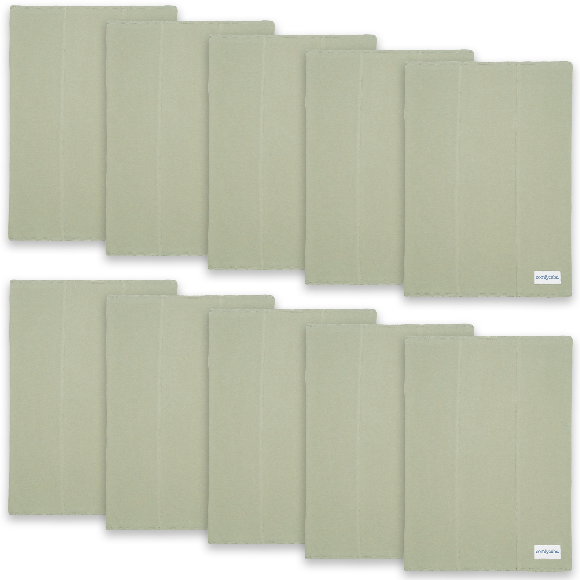 Cotton Burp Cloths in Sage