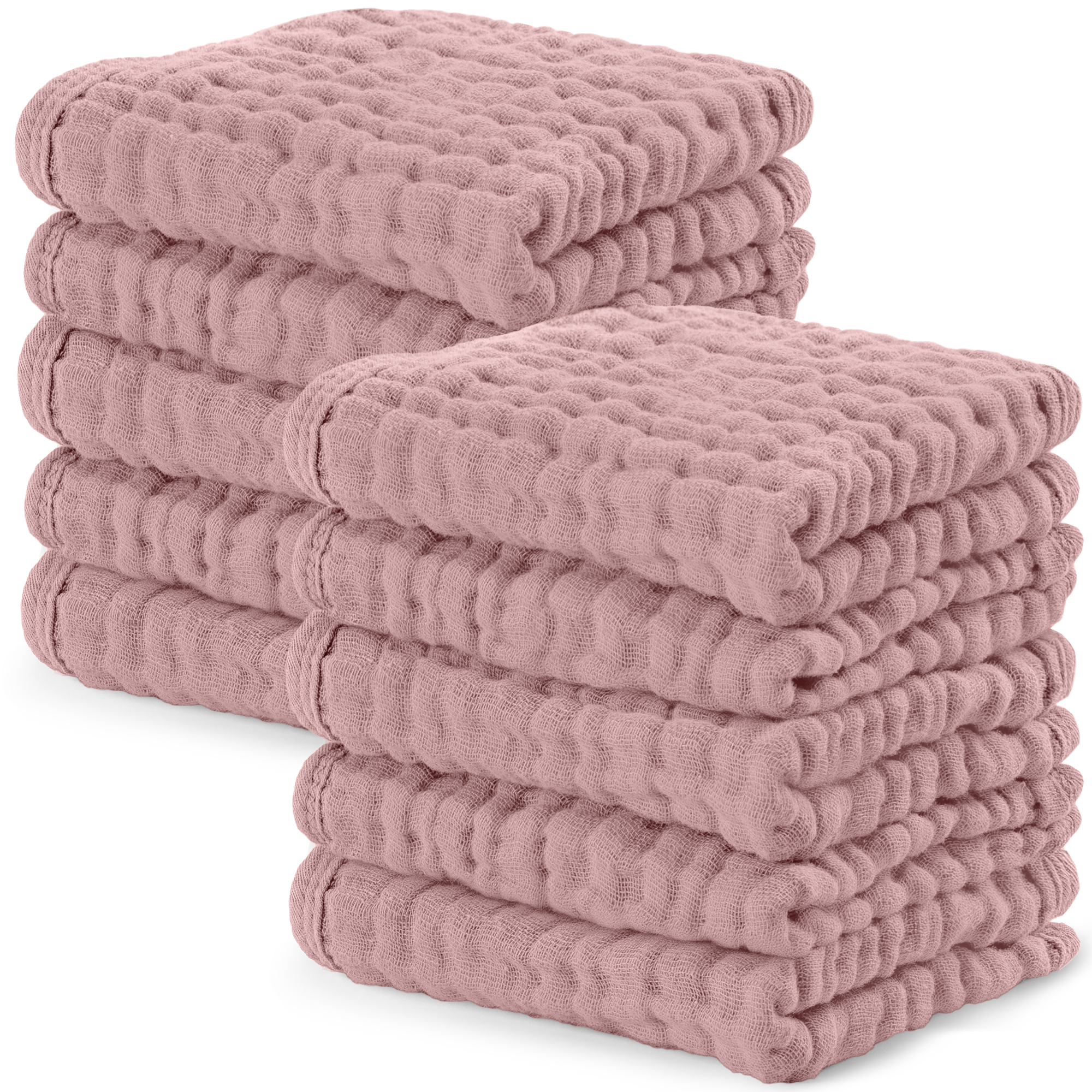 Muslin Washcloths in Mauve