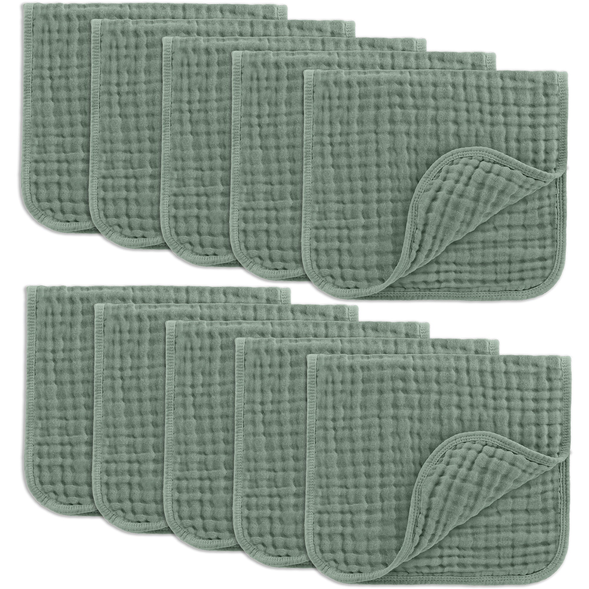Muslin Burp Cloths in Fern